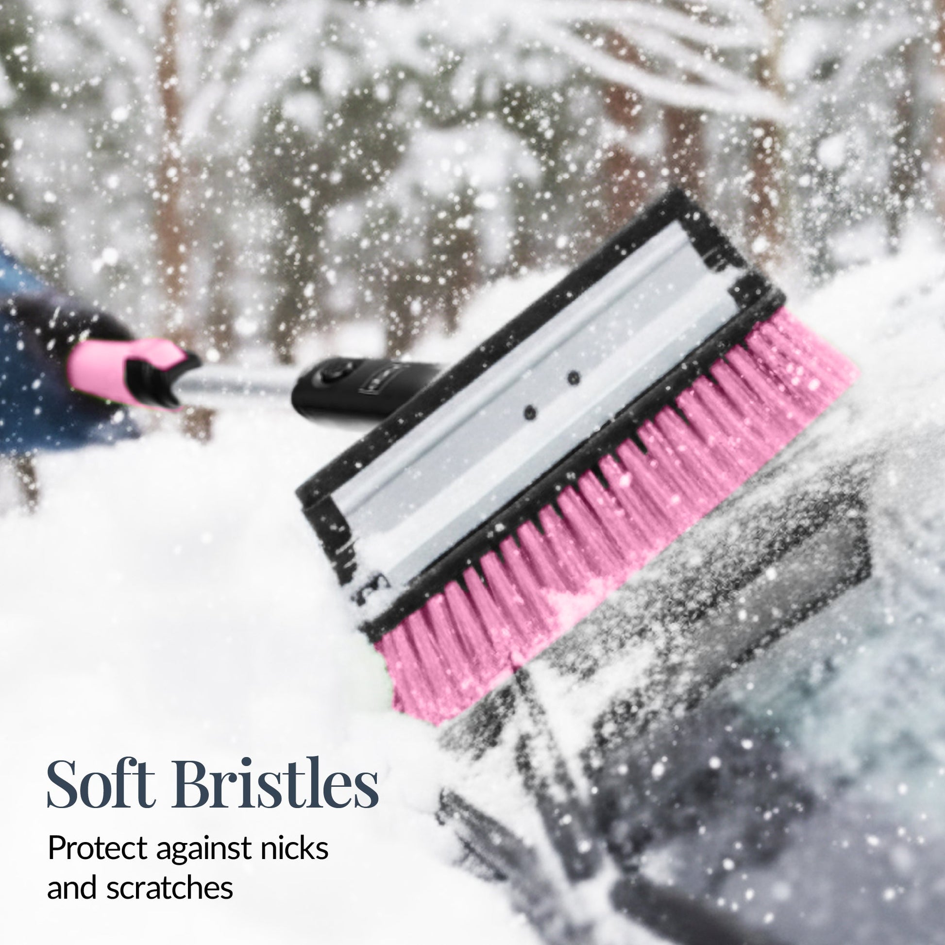 4 in 1 Snow Brush with Shovel, Ice Scraper & Squeegee w/Storage Bag