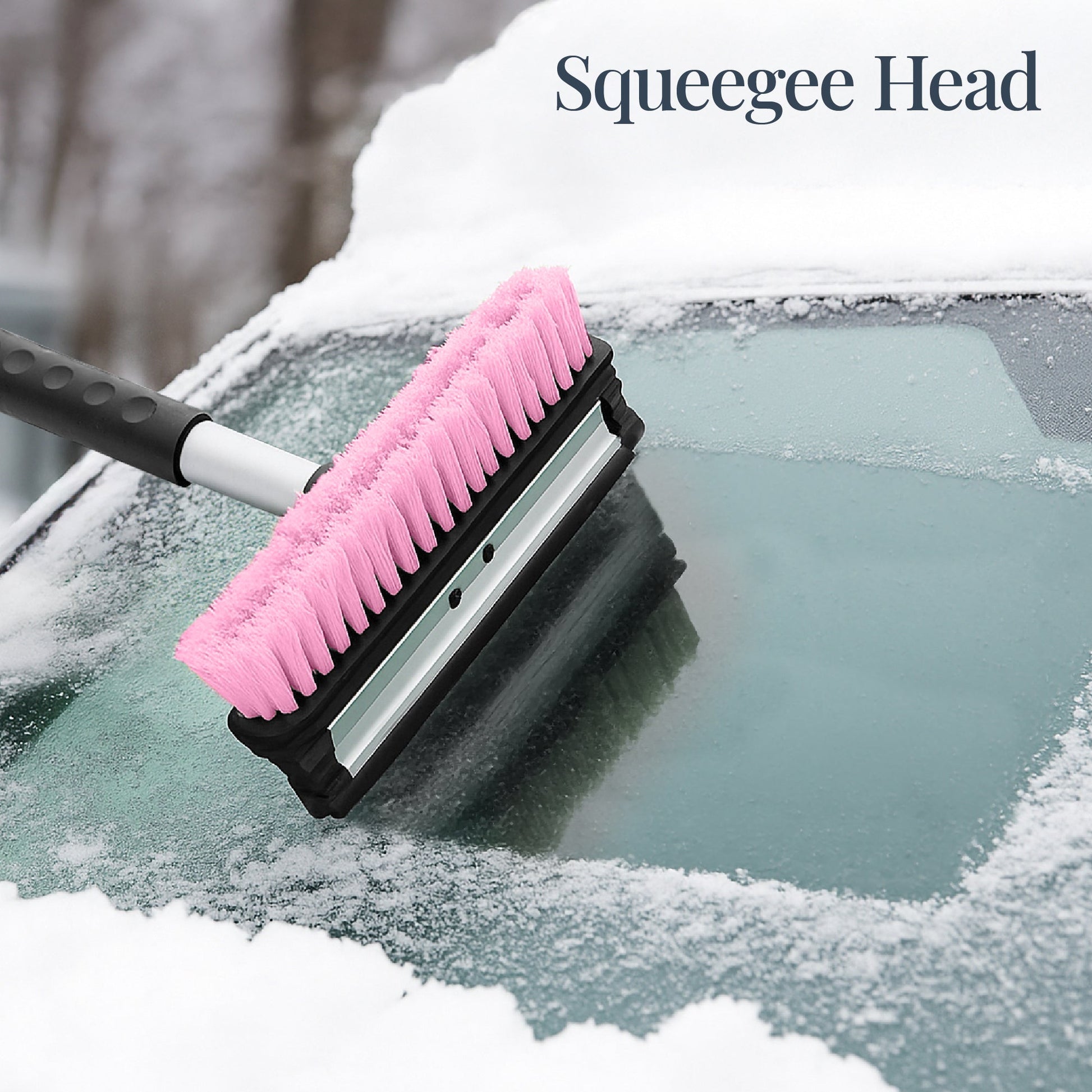 4 in 1 Snow Brush with Shovel, Ice Scraper & Squeegee w/Storage Bag