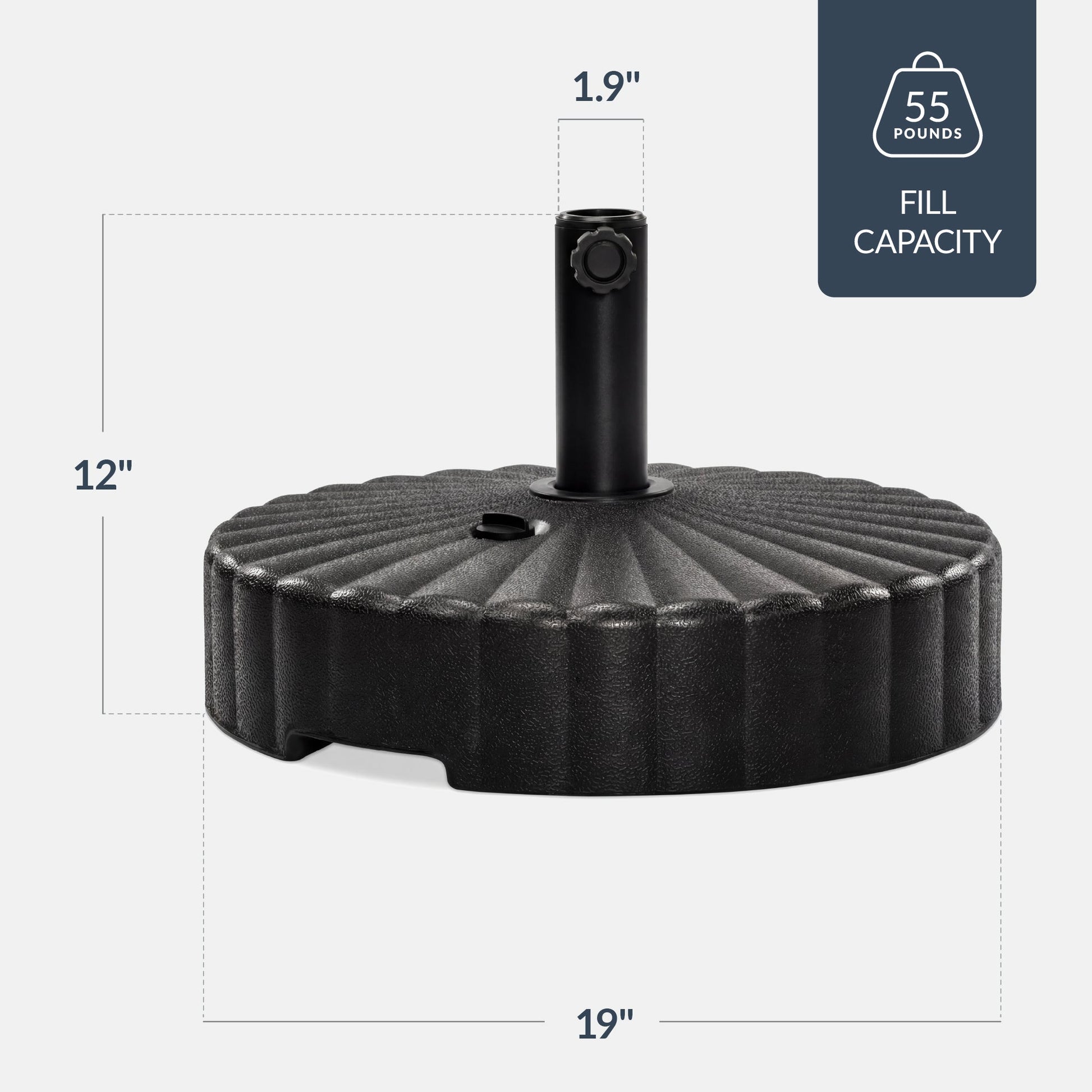 Plastic Patio Umbrella Base Pole Holder Accessory w/ Adjustable Knob