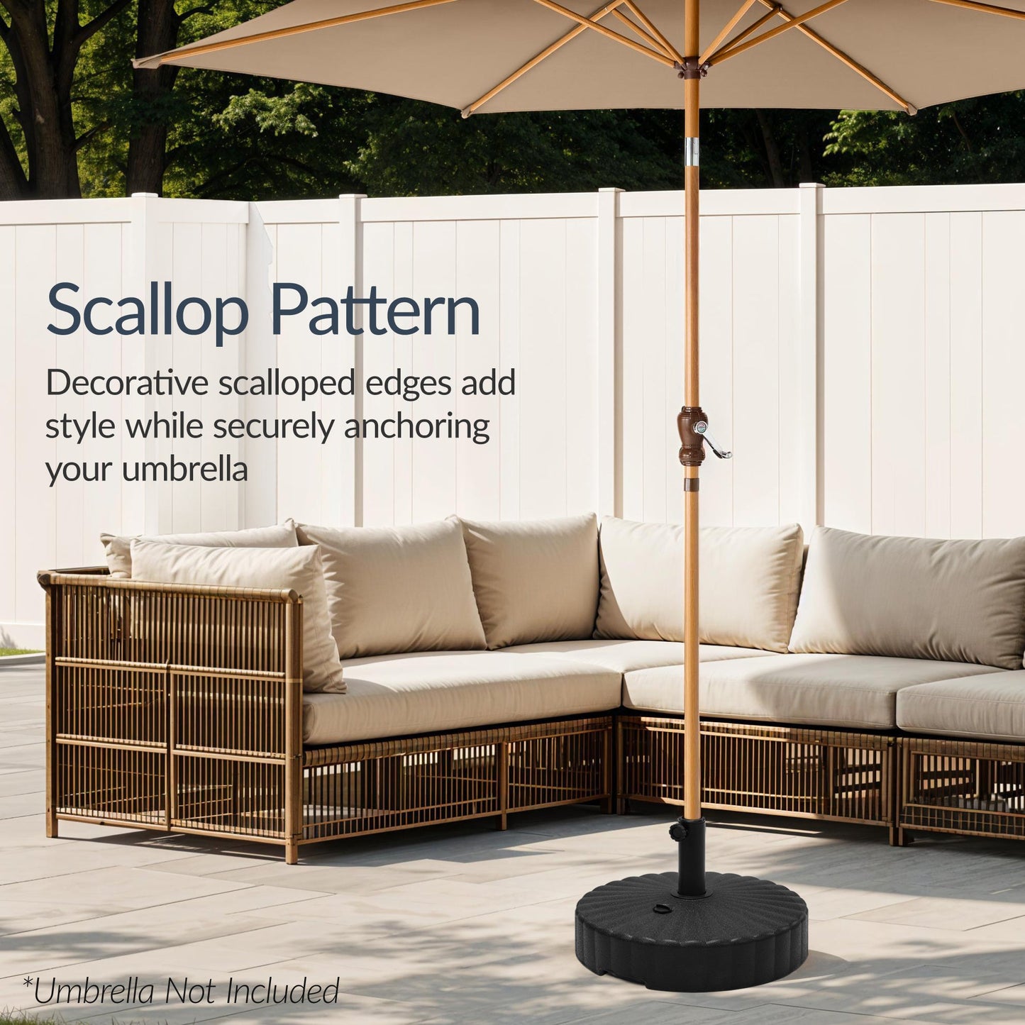 Plastic Patio Umbrella Base Pole Holder Accessory w/ Adjustable Knob