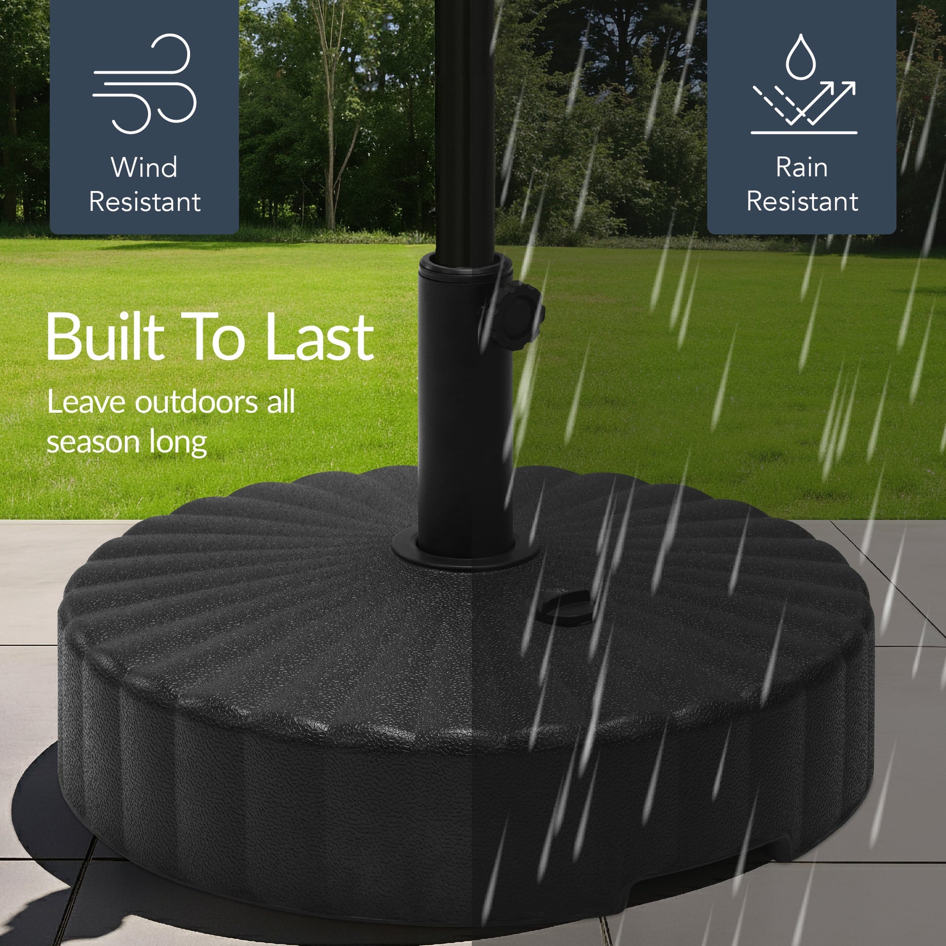 Plastic Patio Umbrella Base Pole Holder Accessory w/ Adjustable Knob