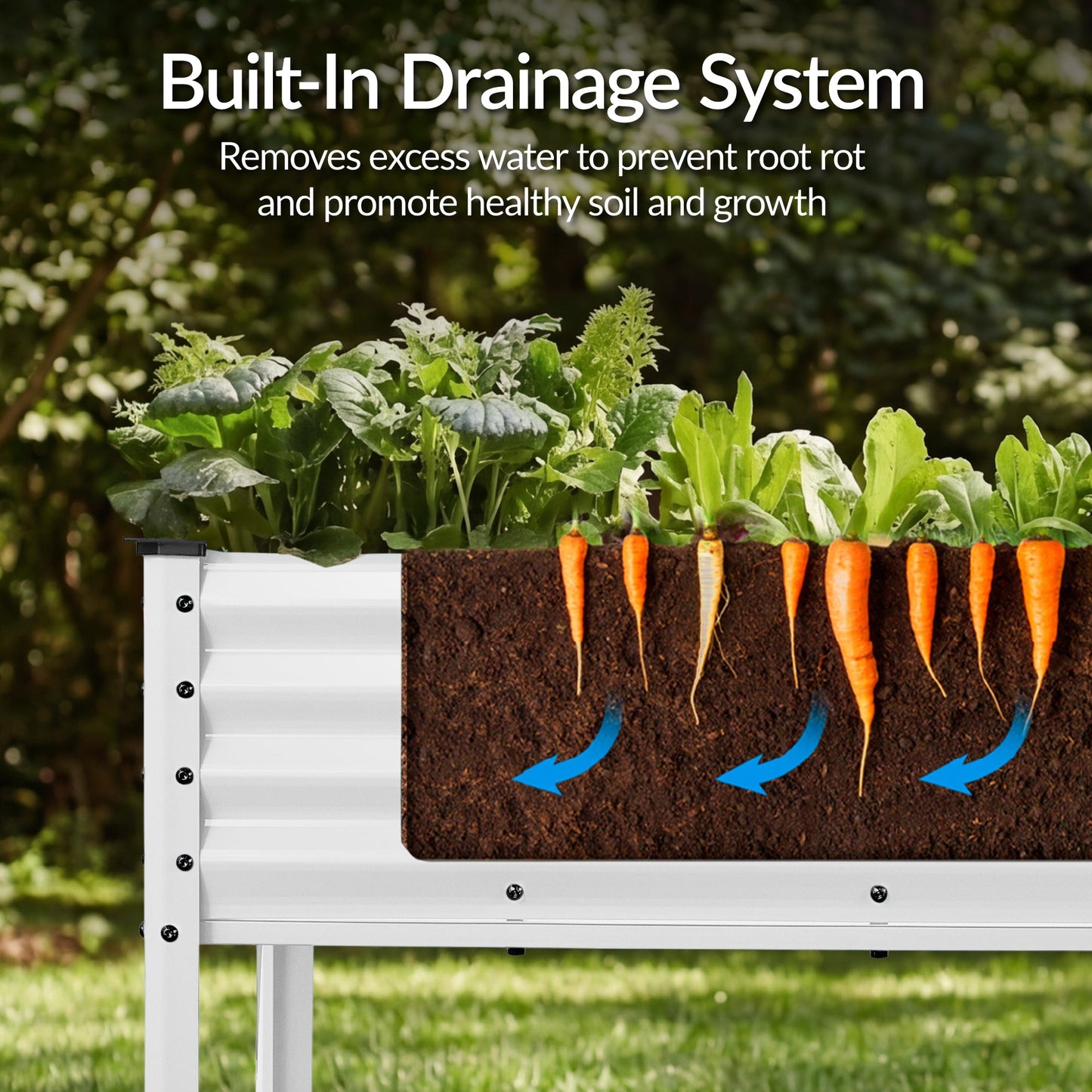 Elevated Galvanized Metal Garden Bed w/ Corner Protectors - 72x24x30in
