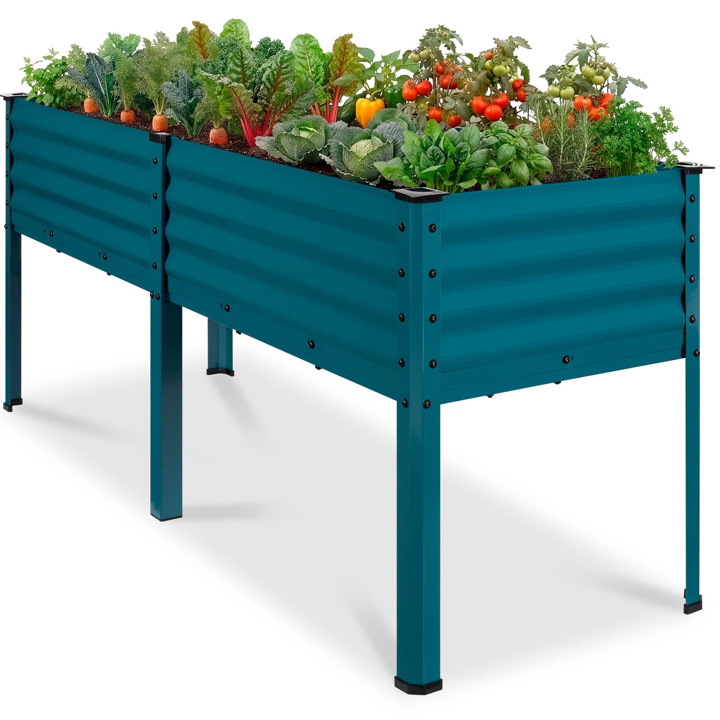 Elevated Galvanized Metal Garden Bed w/ Corner Protectors - 72x24x30in