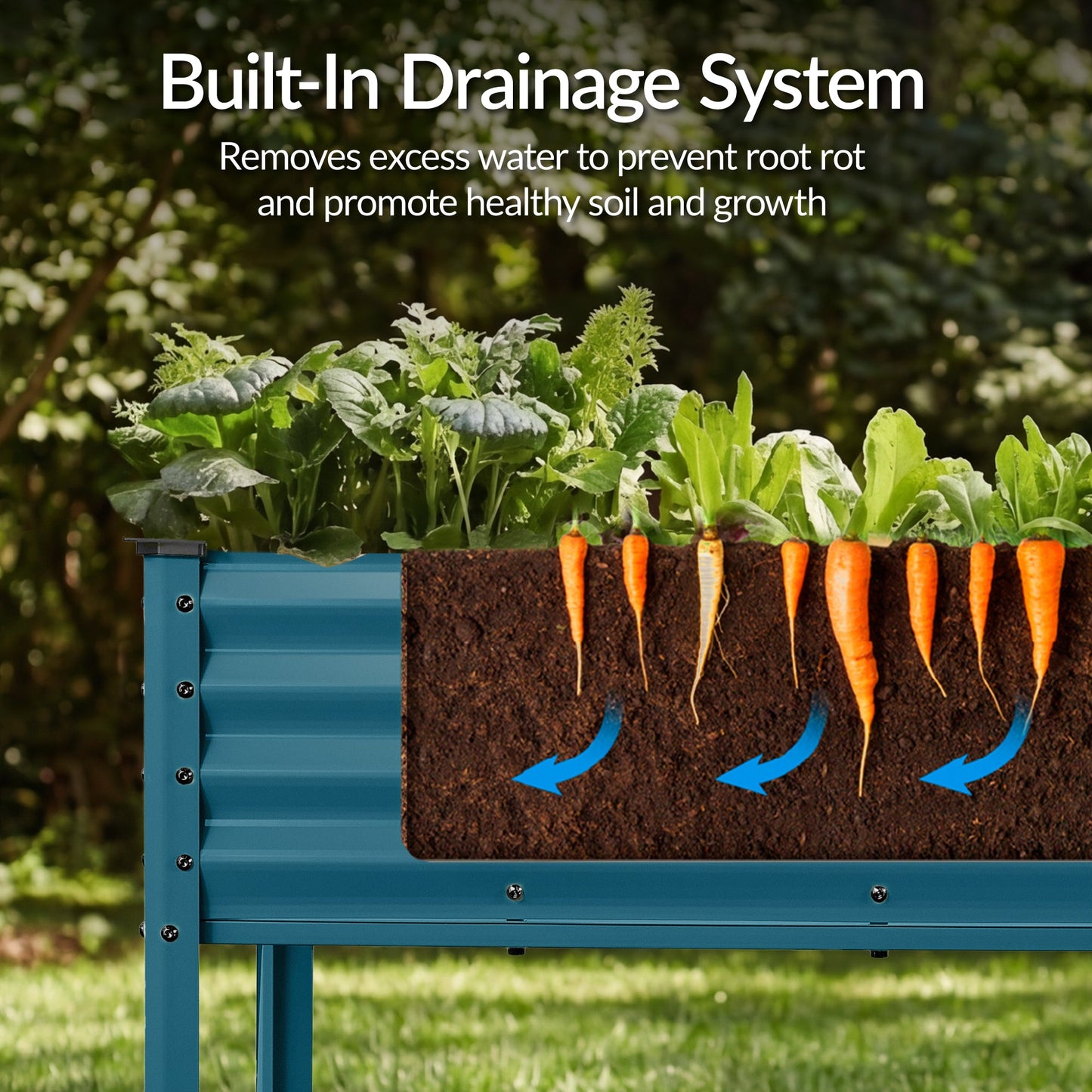 Elevated Galvanized Metal Garden Bed w/ Corner Protectors - 72x24x30in