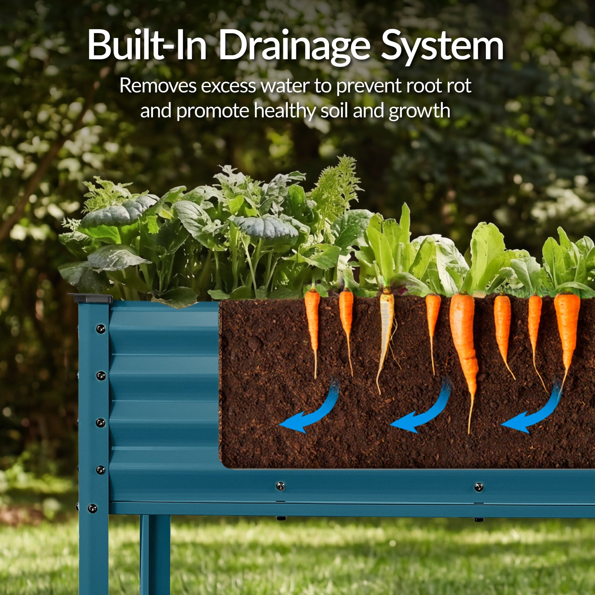 Elevated Galvanized Metal Garden Bed w/ Corner Protectors - 72x24x30in