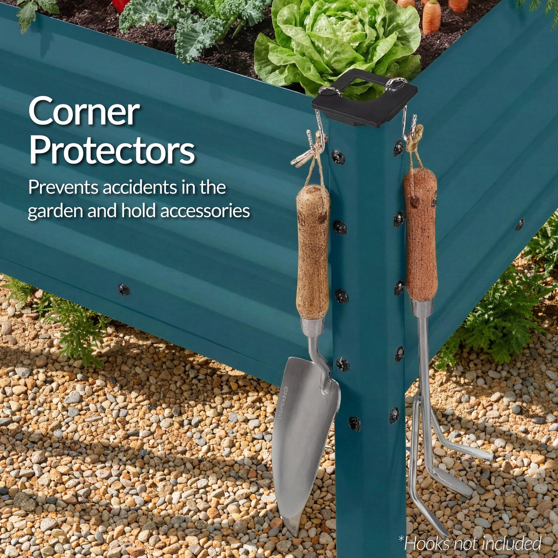 Elevated Galvanized Metal Garden Bed w/ Corner Protectors - 72x24x30in