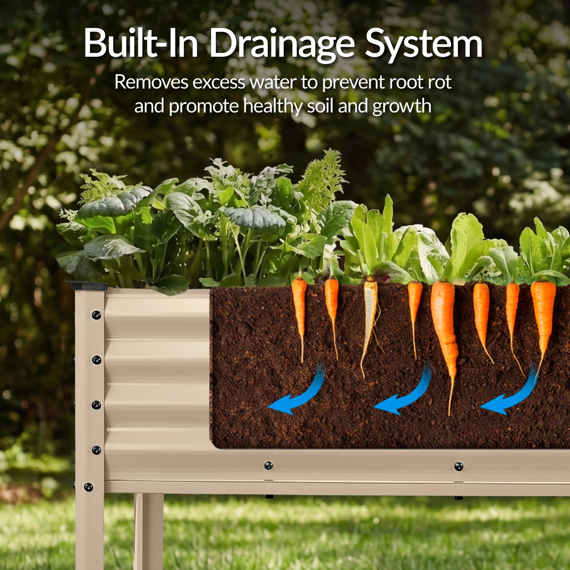 Elevated Galvanized Metal Garden Bed w/ Corner Protectors - 72x24x30in