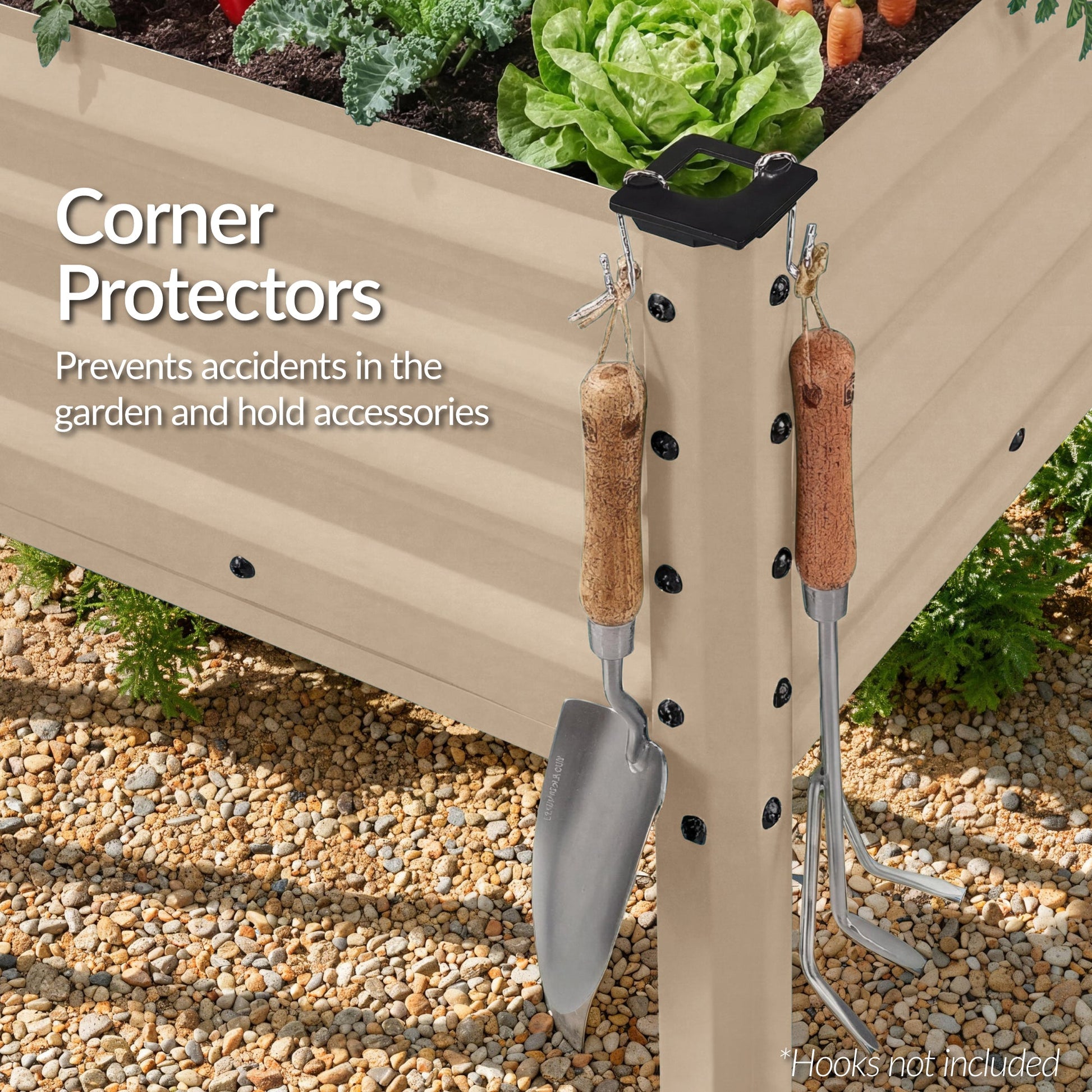Elevated Galvanized Metal Garden Bed w/ Corner Protectors - 72x24x30in