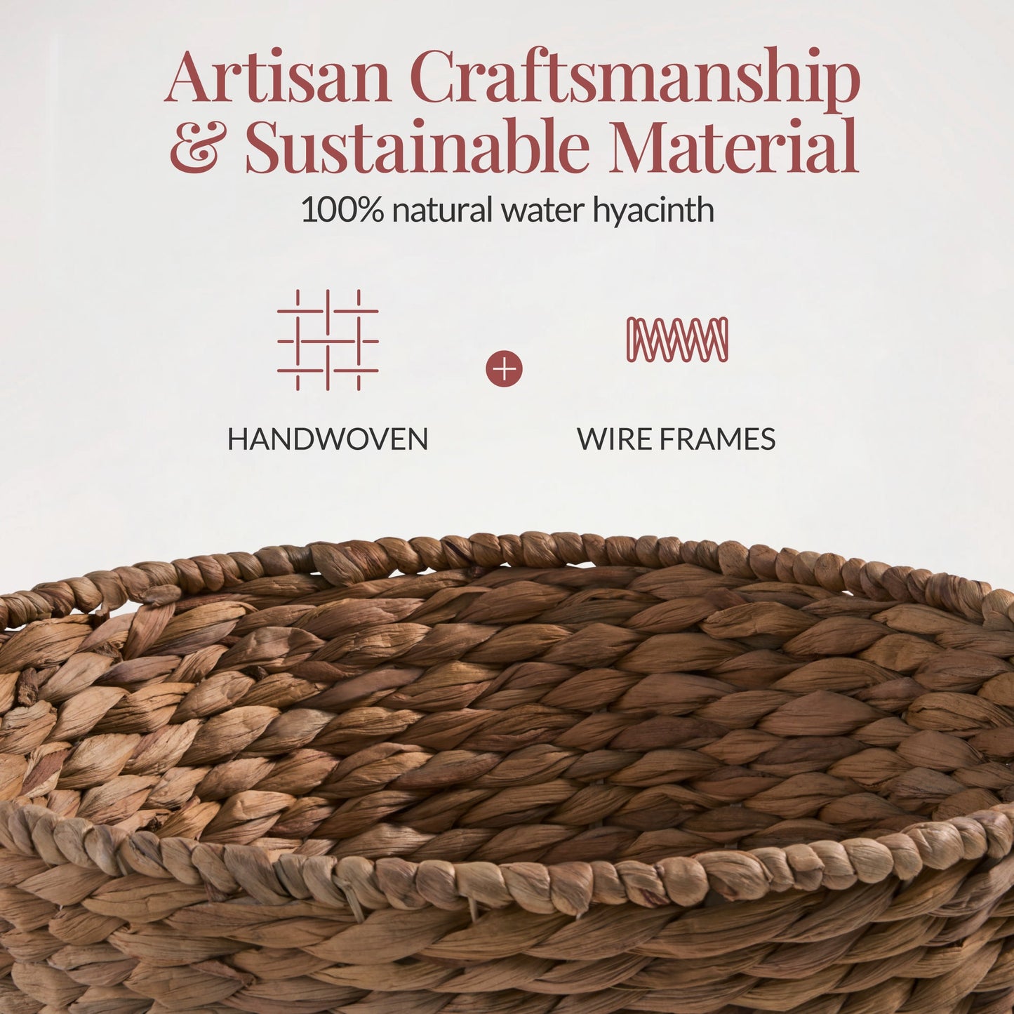 Handwoven Large Mother's Day Gift Basket, 20in Basket w/Collapsible Handle