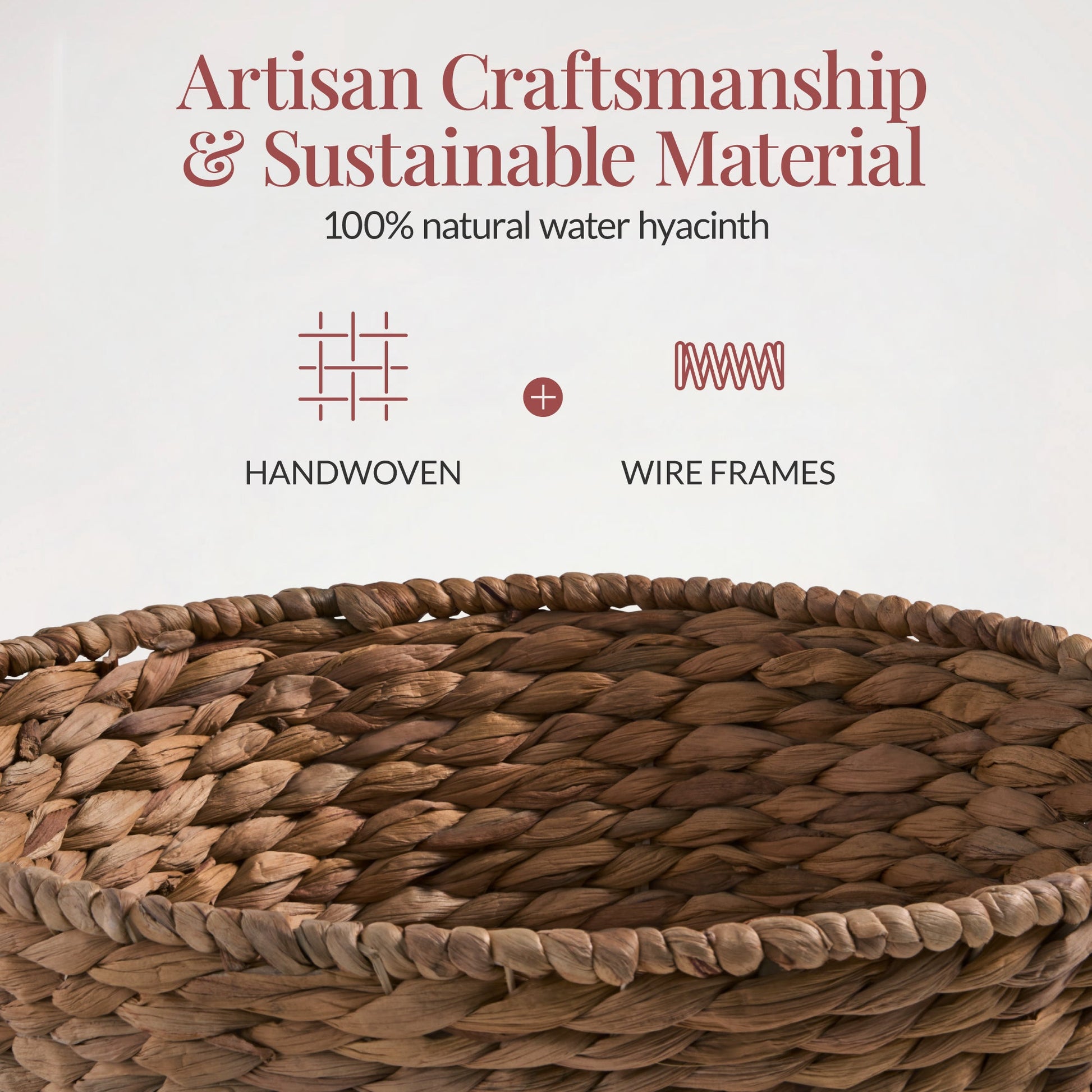 Handwoven Large Mother's Day Gift Basket, 20in Basket w/Collapsible Handle