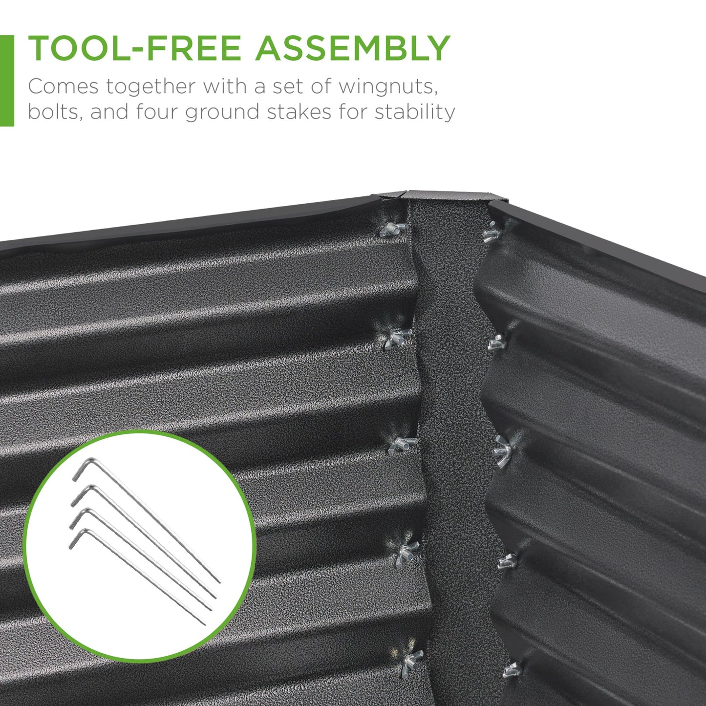 Outdoor Metal Raised Garden Bed for Vegetables, Flowers, Herbs - 6x3x2ft
