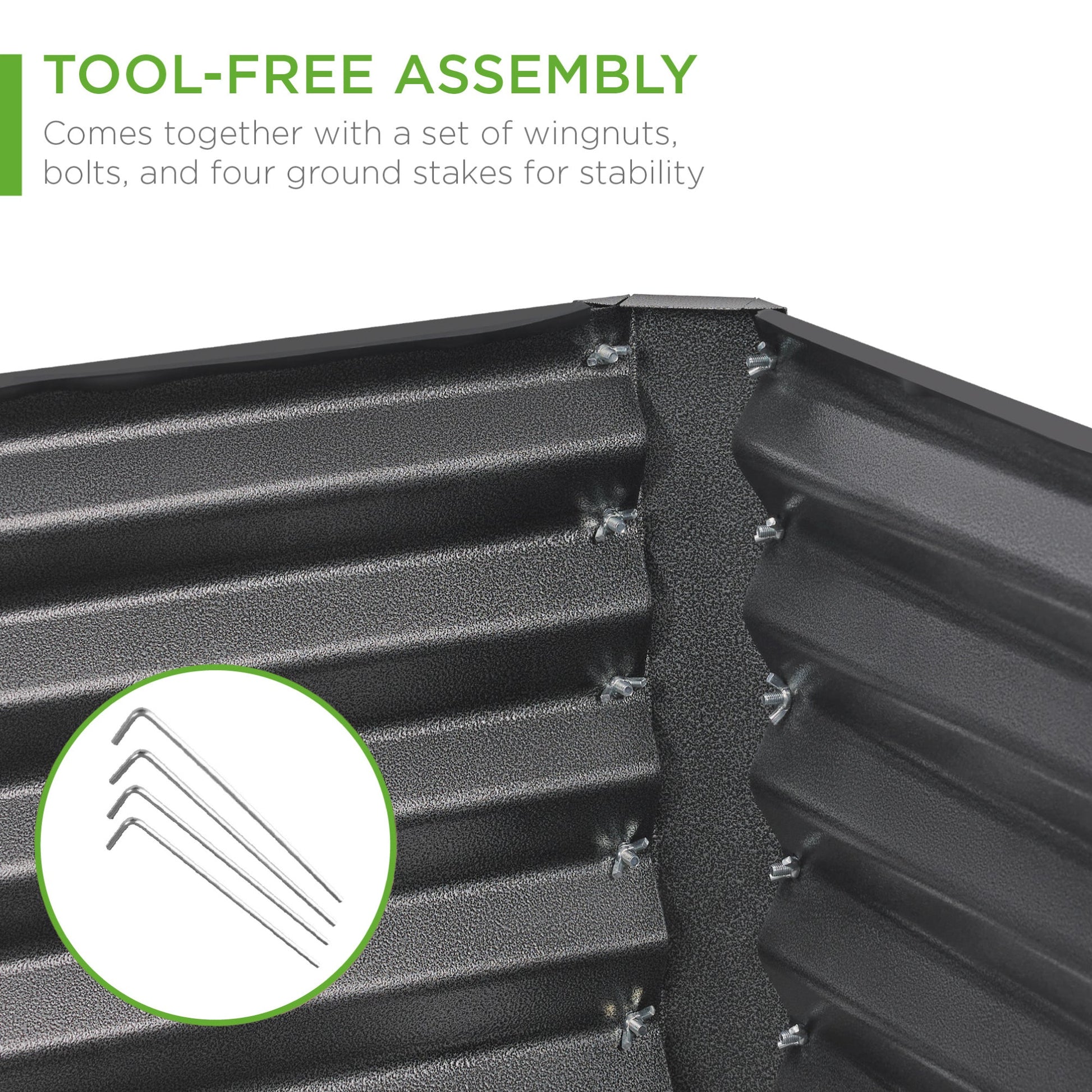 Outdoor Metal Raised Garden Bed for Vegetables, Flowers, Herbs - 6x3x2ft
