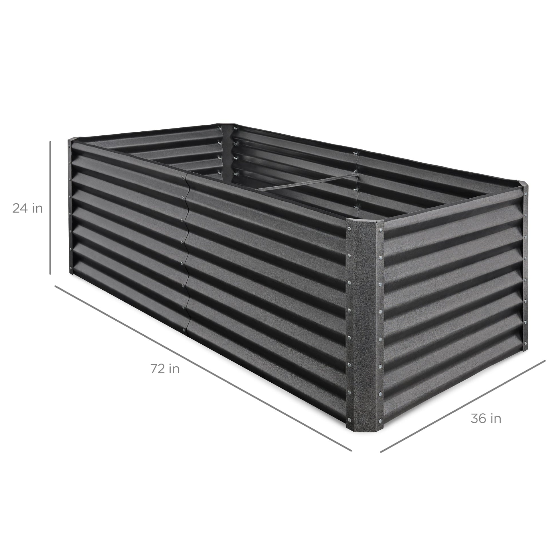 Outdoor Metal Raised Garden Bed for Vegetables, Flowers, Herbs - 6x3x2ft