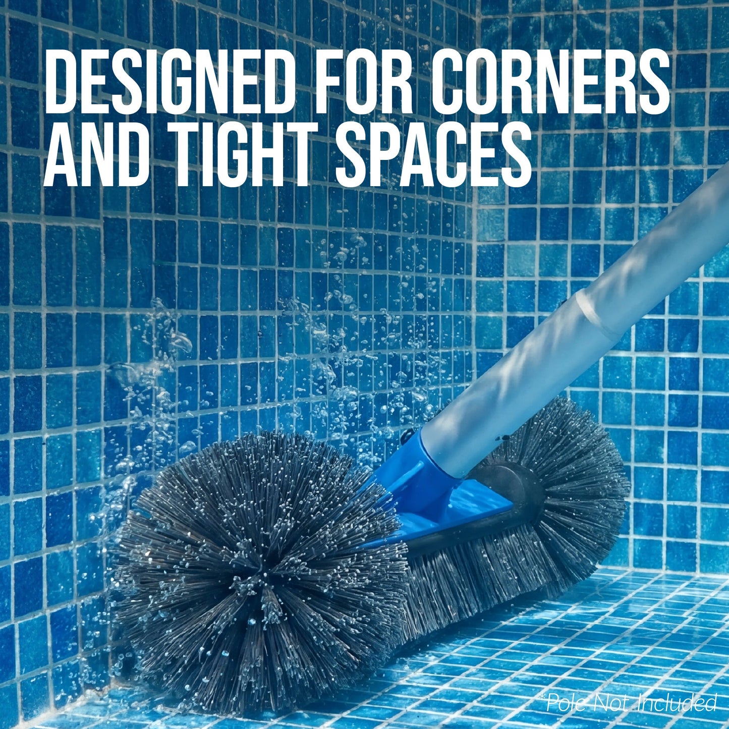 20" Heavy-Duty Pool Brush Head with Reinforced Aluminum Bracket