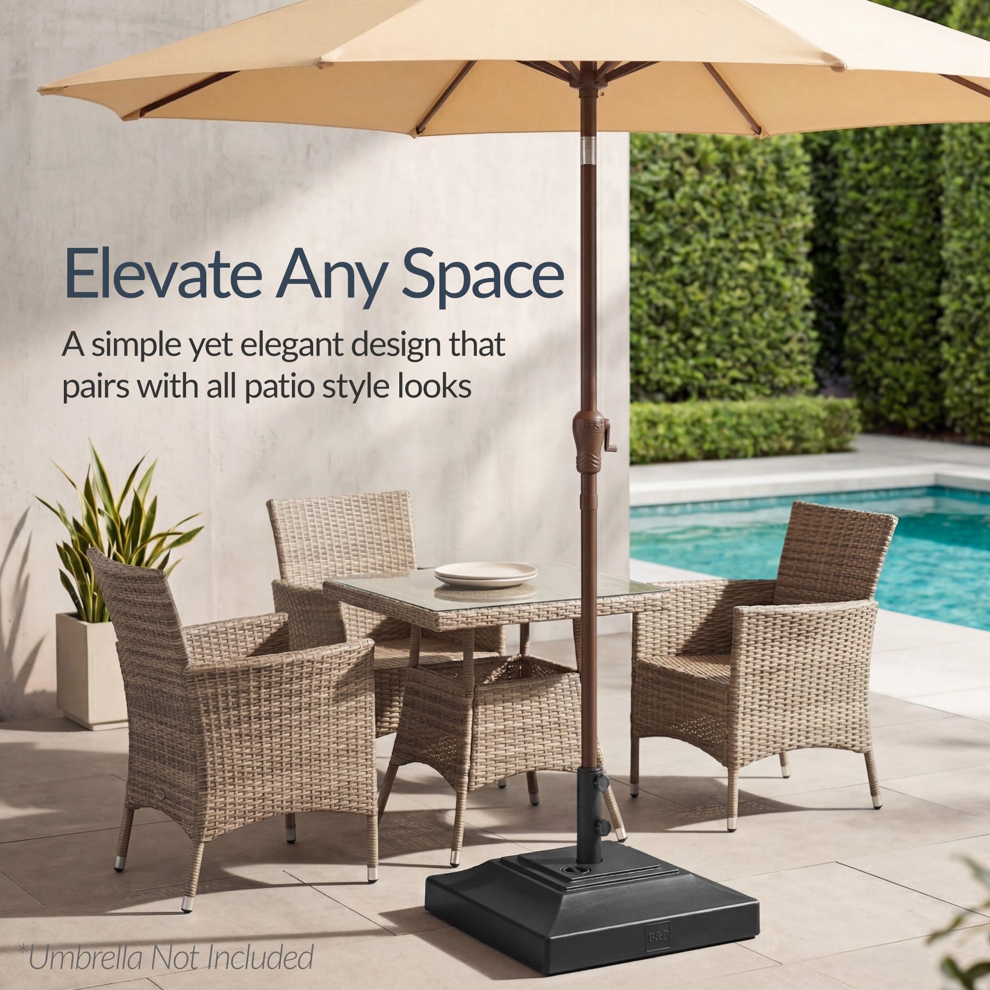 Plastic Patio Umbrella Base Pole Holder Accessory w/ Adjustable Knob