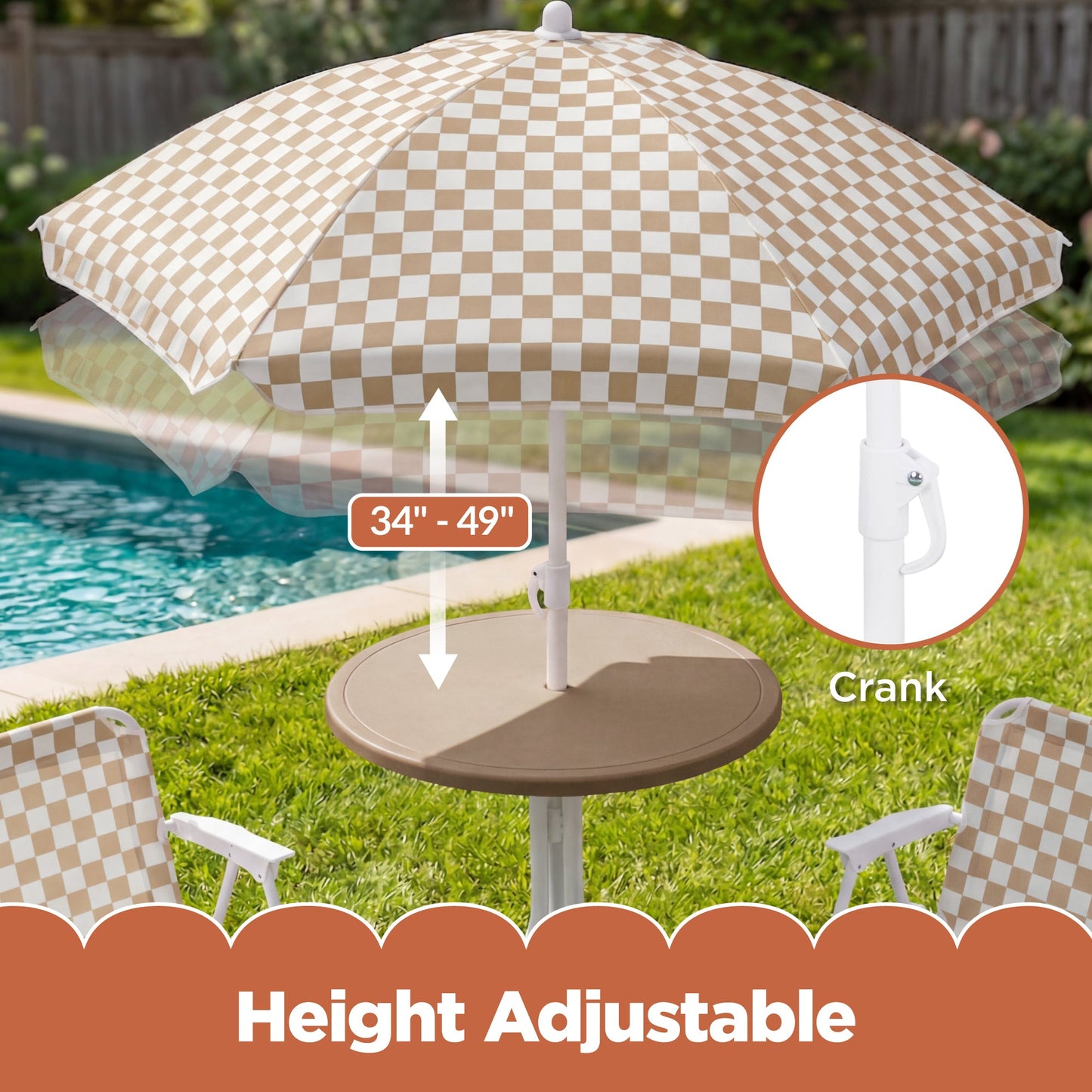 Kids Outdoor Table and Chair Set with Umbrella, Foldable Toddler Set
