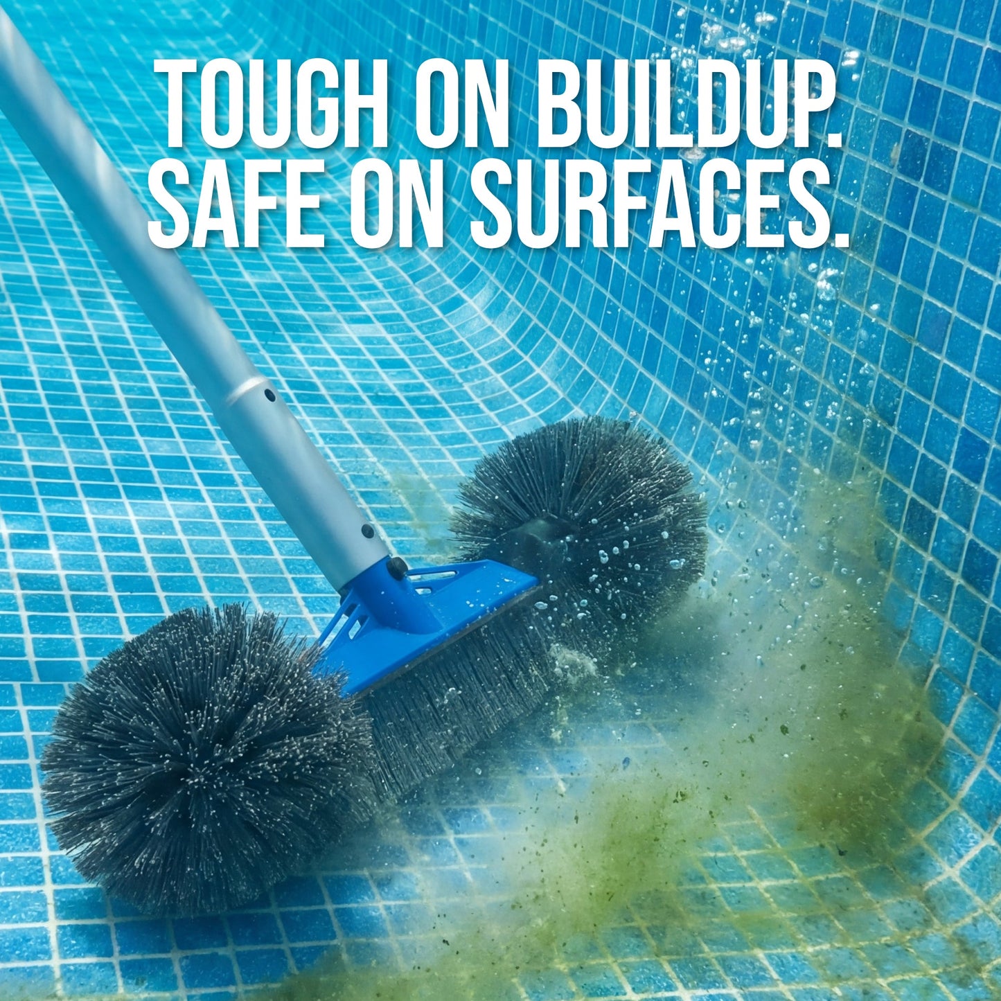 Pool Cleaning Starter Kit  Pool Brush, Skimmer Net & 9 ft Aluminum Pole