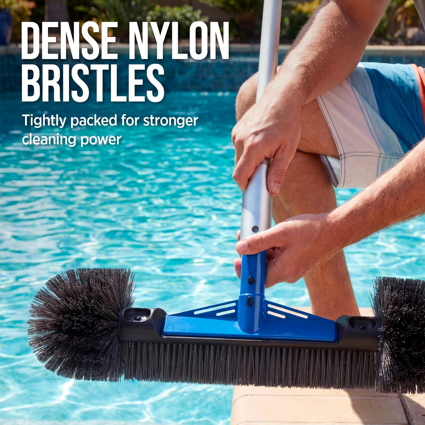 Pool Cleaning Starter Kit  Pool Brush, Skimmer Net & 9 ft Aluminum Pole