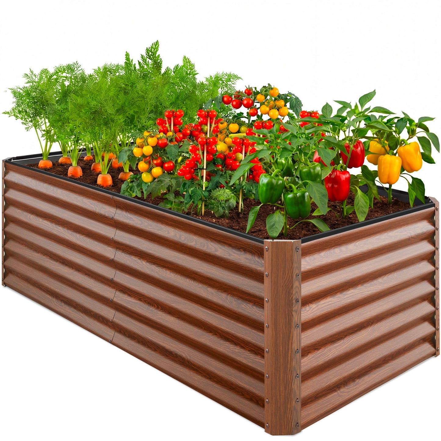 Outdoor Metal Raised Garden Bed for Vegetables, Flowers, Herbs - 6x3x2ft