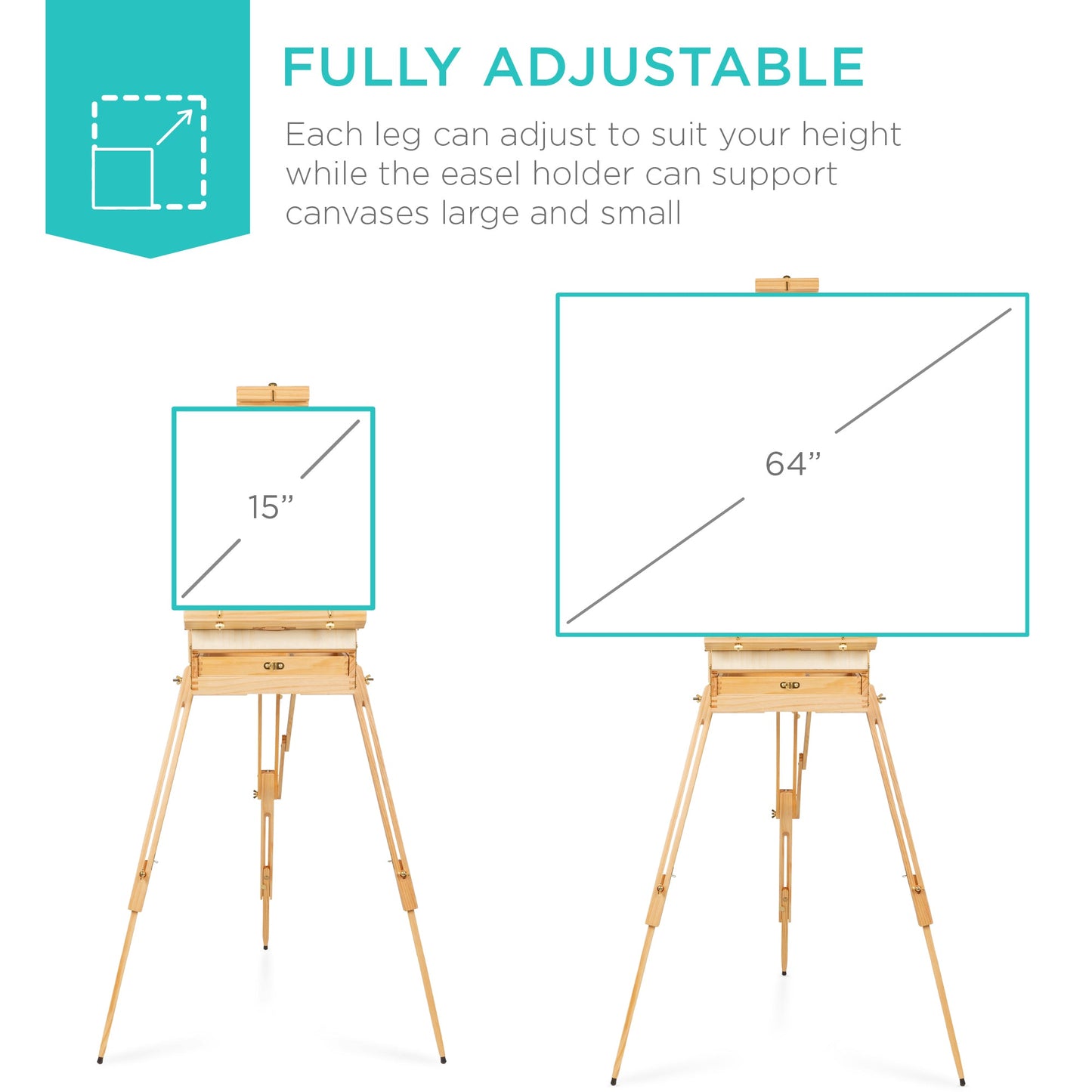 Art Easel for Painting, Portable Adjustable Tripod with 32-Piece Art Set