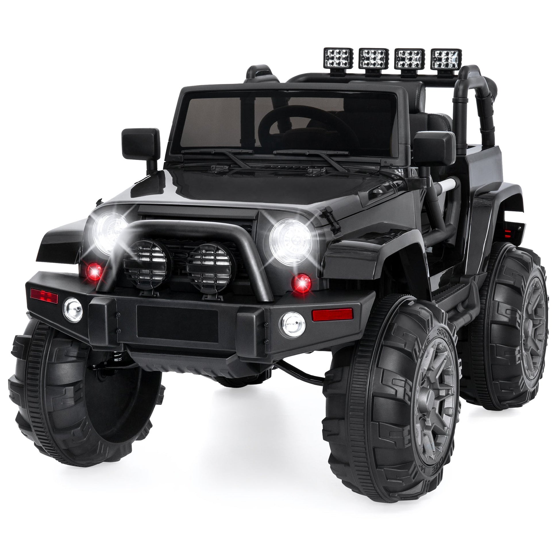 Jumbo 12V Kids Electric Ride On Car with Parent Remote, Seat Harness