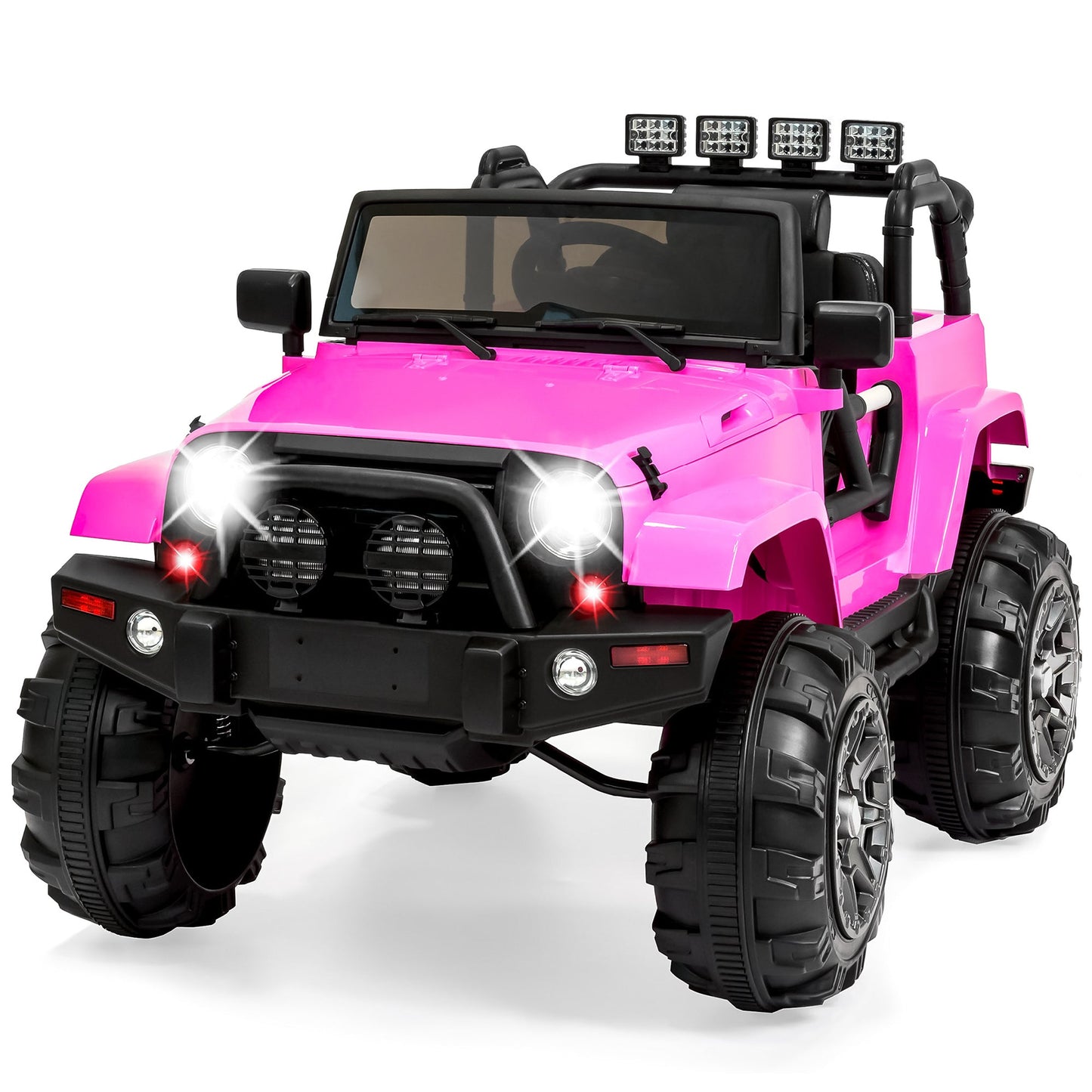 Jumbo 12V Kids Electric Ride On Car with Parent Remote, Seat Harness
