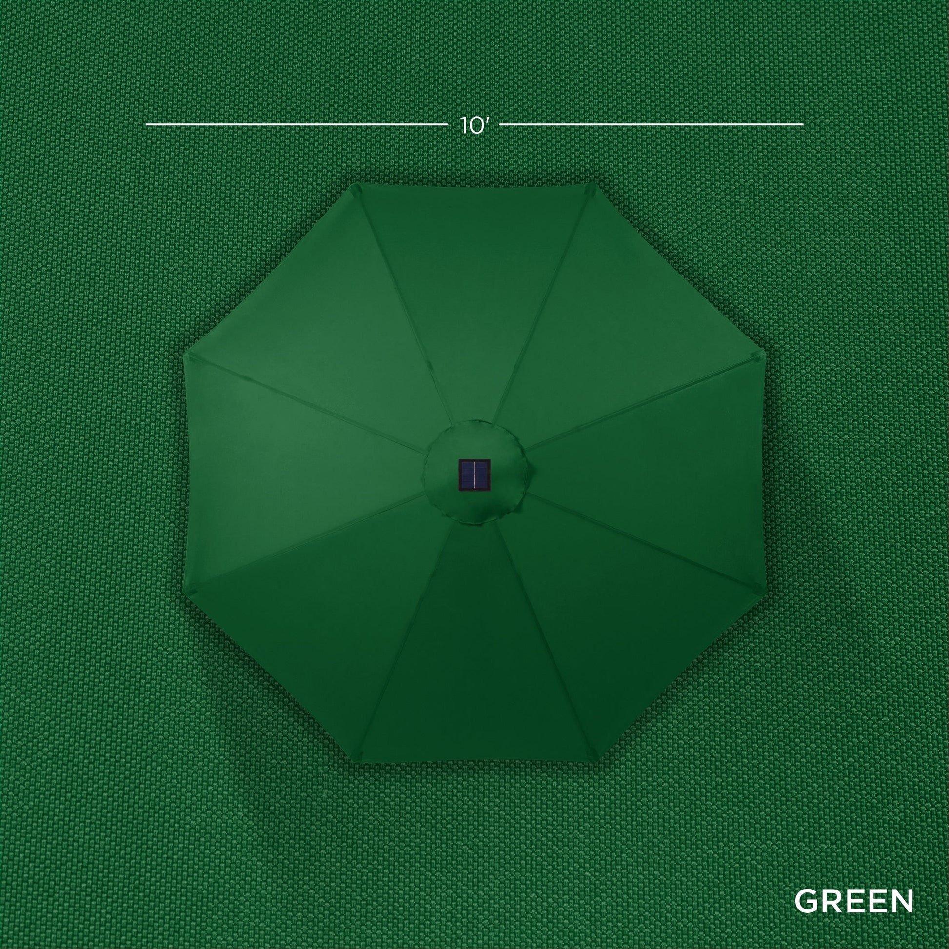 Solar LED Lighted Patio Umbrella w/ Tilt Adjustment, UV-Resistant - 10ft