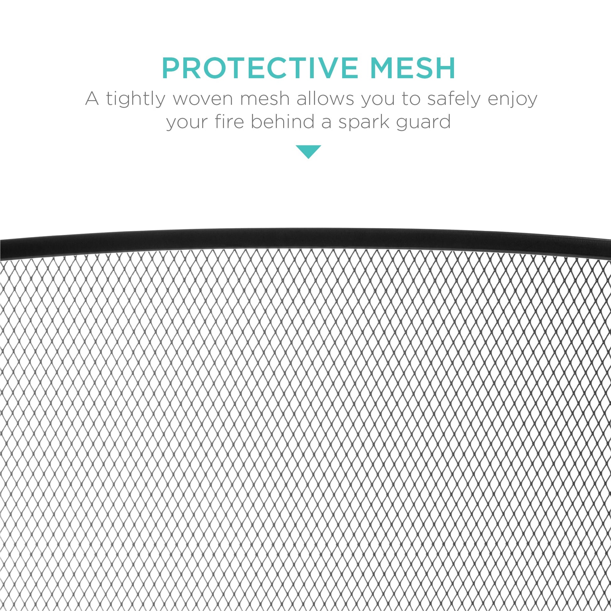 3-Panel Simple Steel Mesh Fireplace Screen w/ Worn Finish - 47.5x27.25in