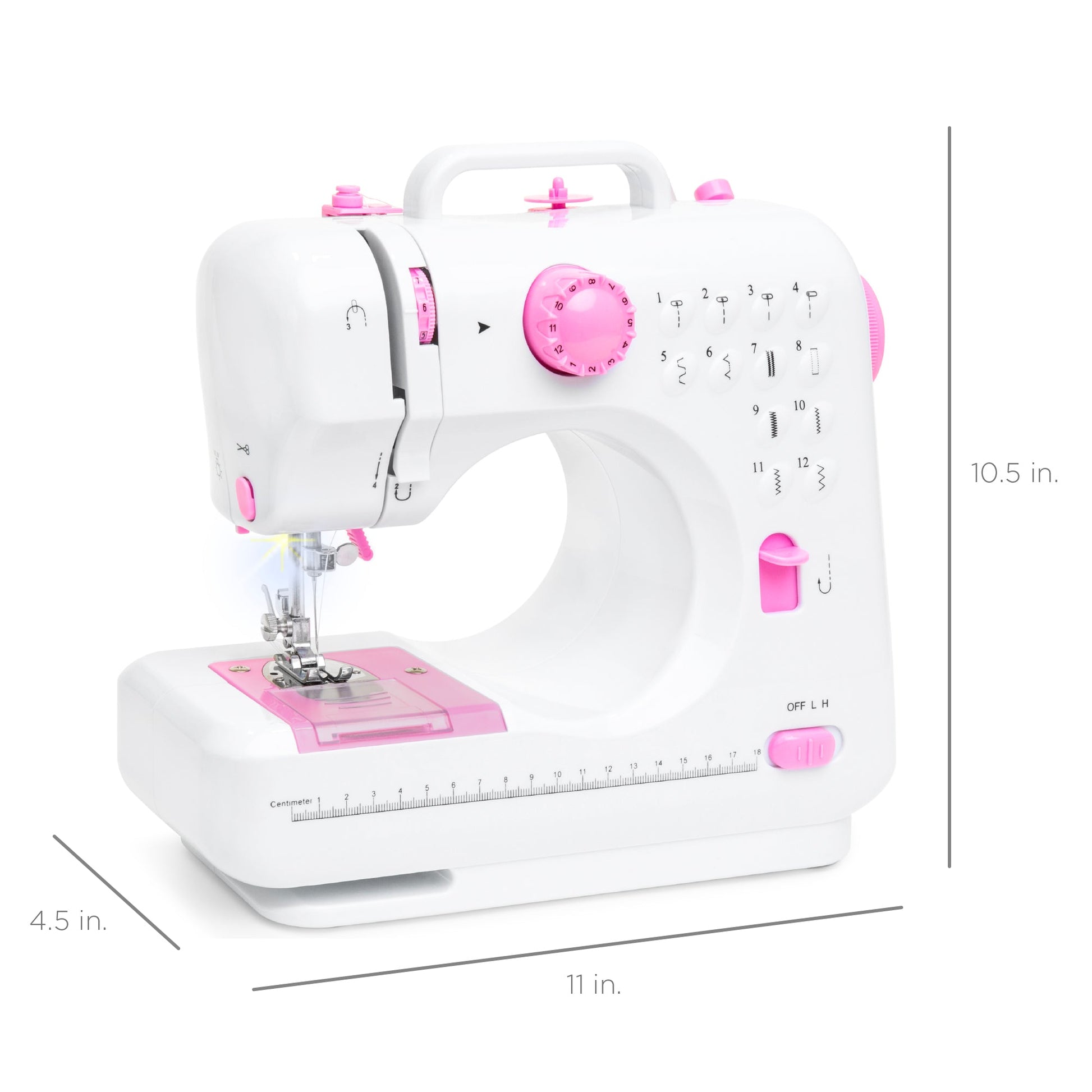 6V Portable Foot Pedal Sewing Machine w/ 12 Stitch Patterns