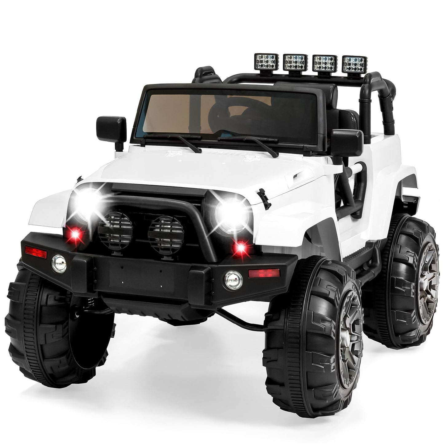 Jumbo 12V Kids Electric Ride On Car with Parent Remote, Seat Harness
