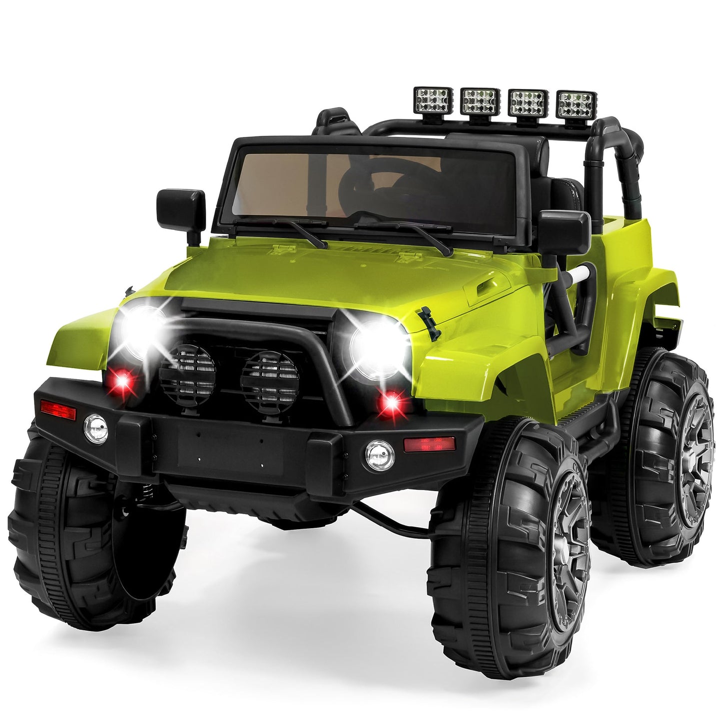 Jumbo 12V Kids Electric Ride On Car with Parent Remote, Seat Harness