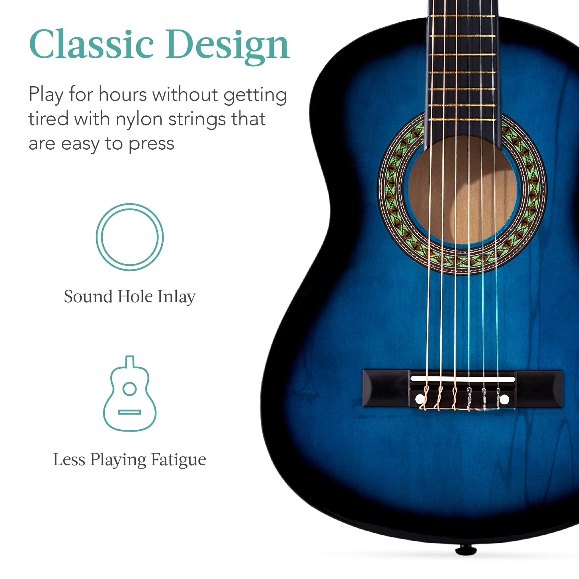Kids Acoustic Guitar Beginner Starter Kit w/ Carrying Case - 30in