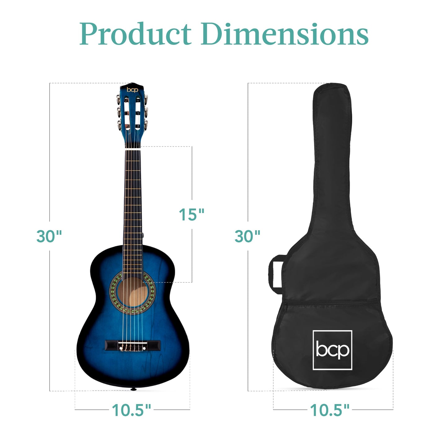 Kids Acoustic Guitar Beginner Starter Kit w/ Carrying Case - 30in