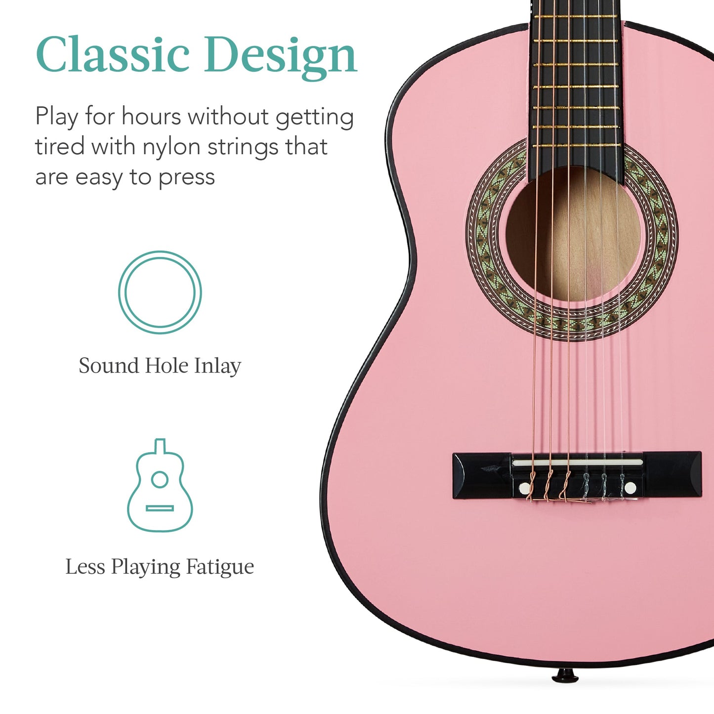 Kids Acoustic Guitar Beginner Starter Kit w/ Carrying Case - 30in