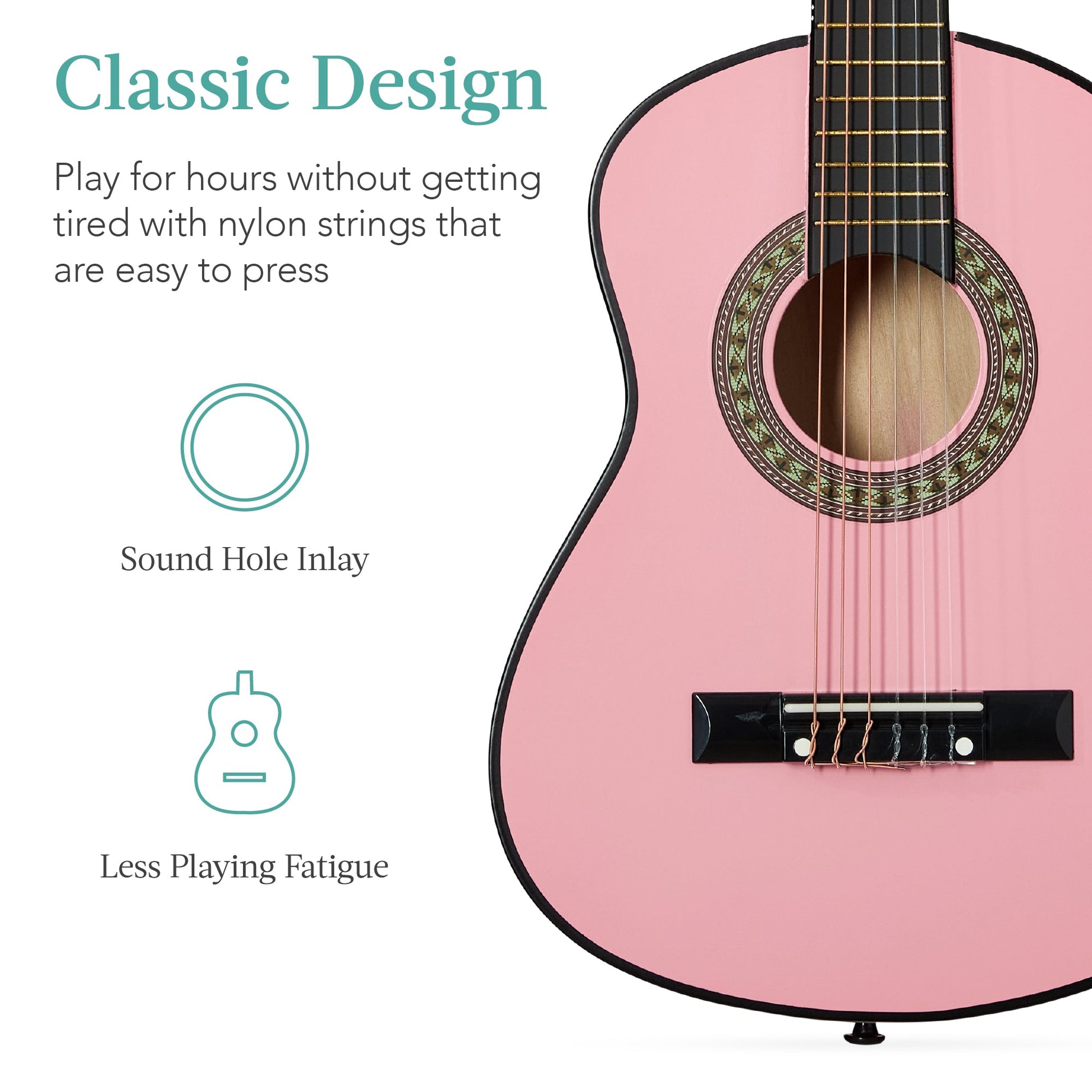 Kids Acoustic Guitar Beginner Starter Kit w/ Carrying Case - 30in