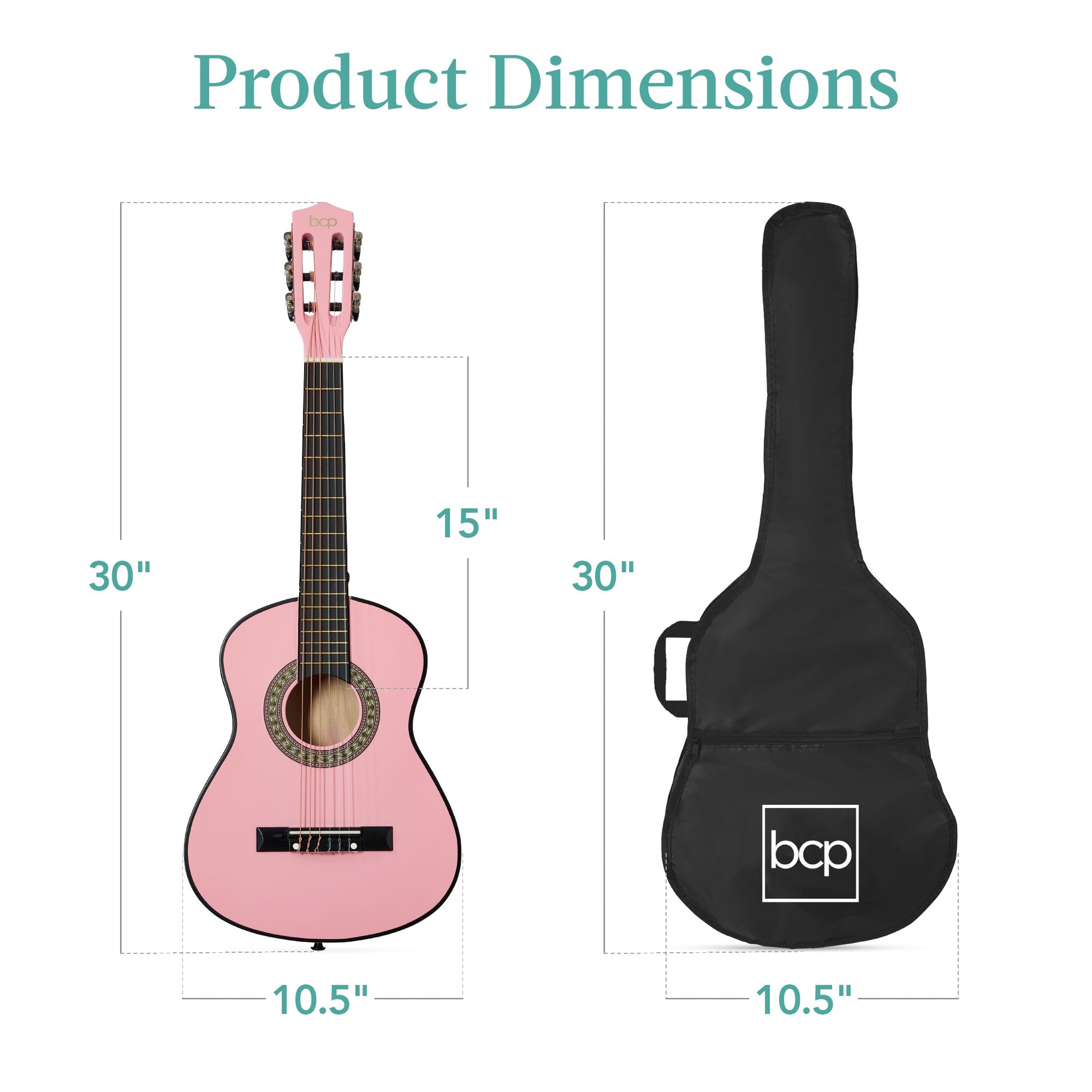 Kids Acoustic Guitar Beginner Starter Kit w/ Carrying Case - 30in