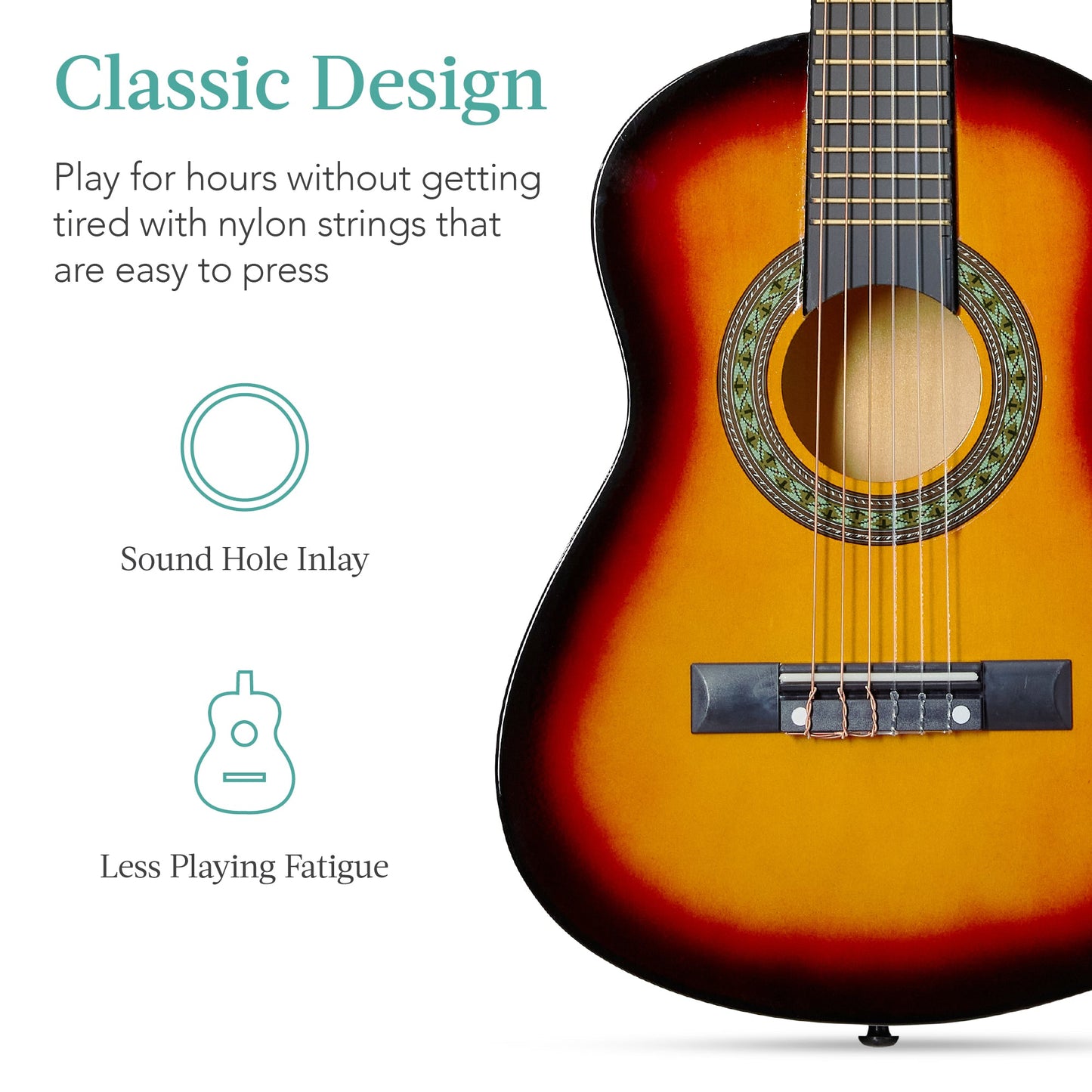 Kids Acoustic Guitar Beginner Starter Kit w/ Carrying Case - 30in