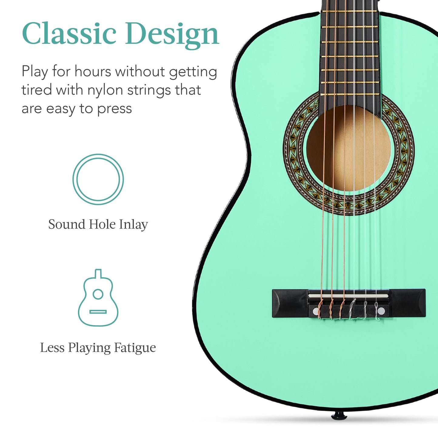 Kids Acoustic Guitar Beginner Starter Kit w/ Carrying Case - 30in