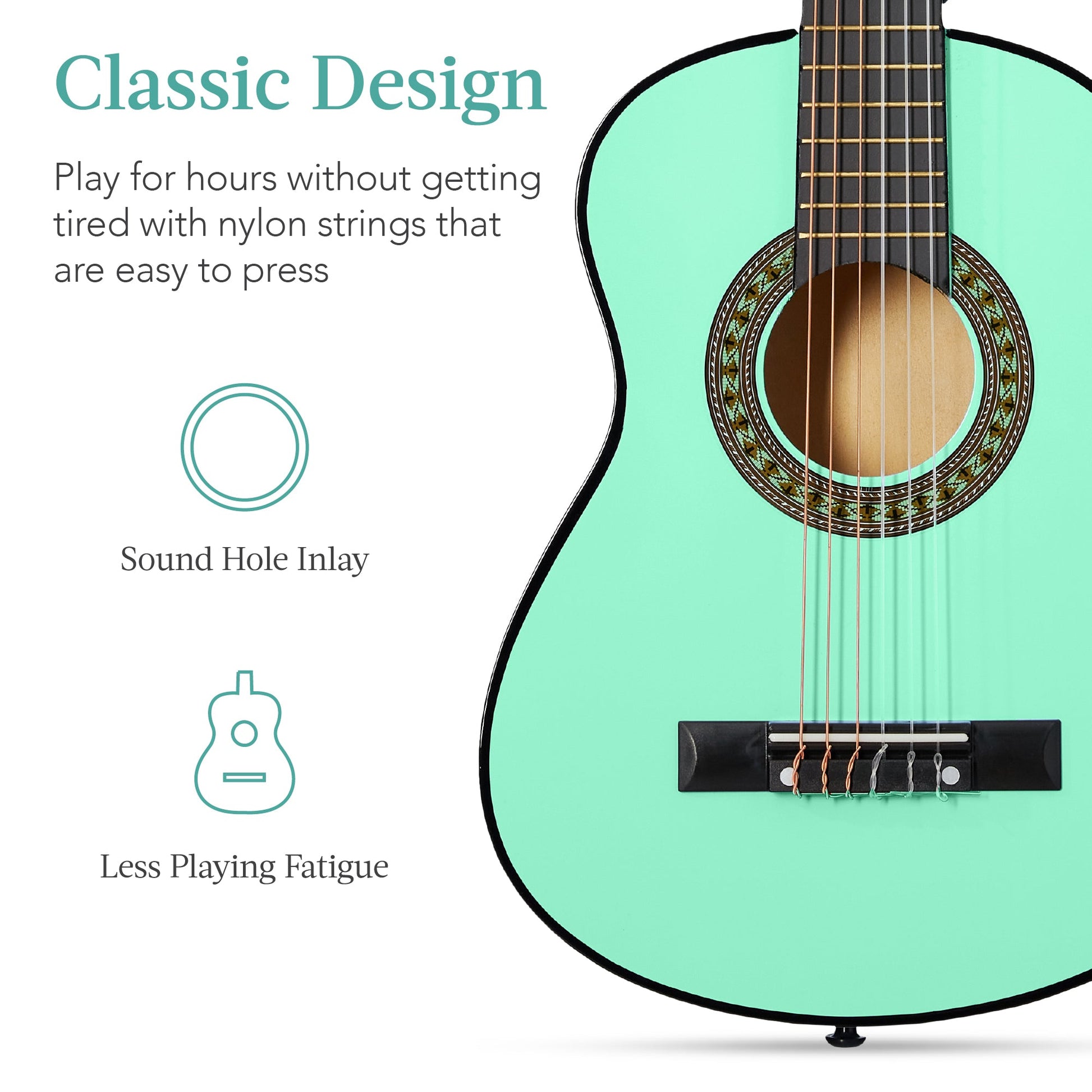 Kids Acoustic Guitar Beginner Starter Kit w/ Carrying Case - 30in