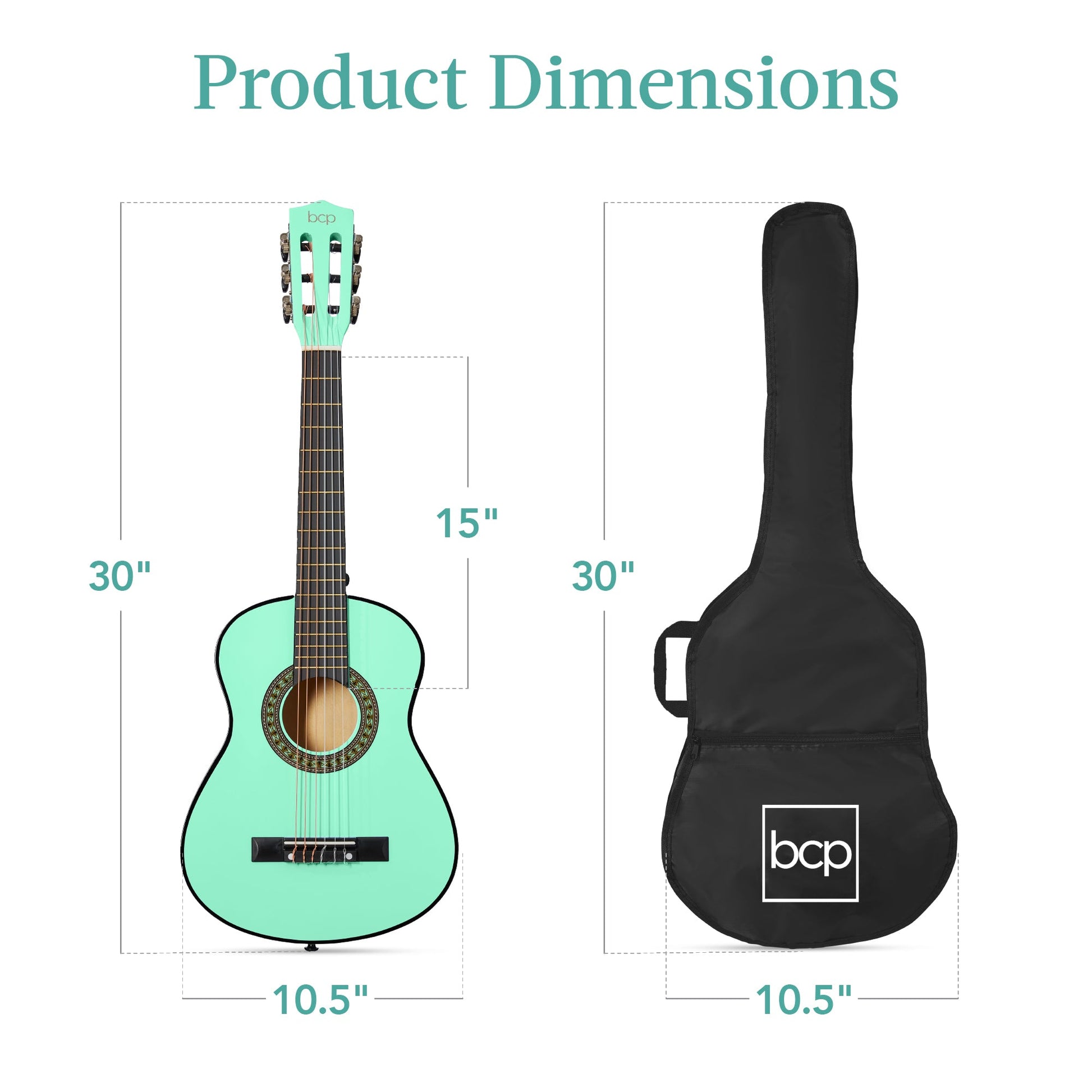 Kids Acoustic Guitar Beginner Starter Kit w/ Carrying Case - 30in