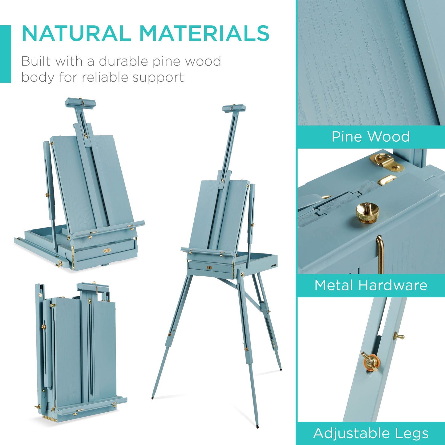 Art Easel for Painting, Portable Adjustable Tripod with 32-Piece Art Set