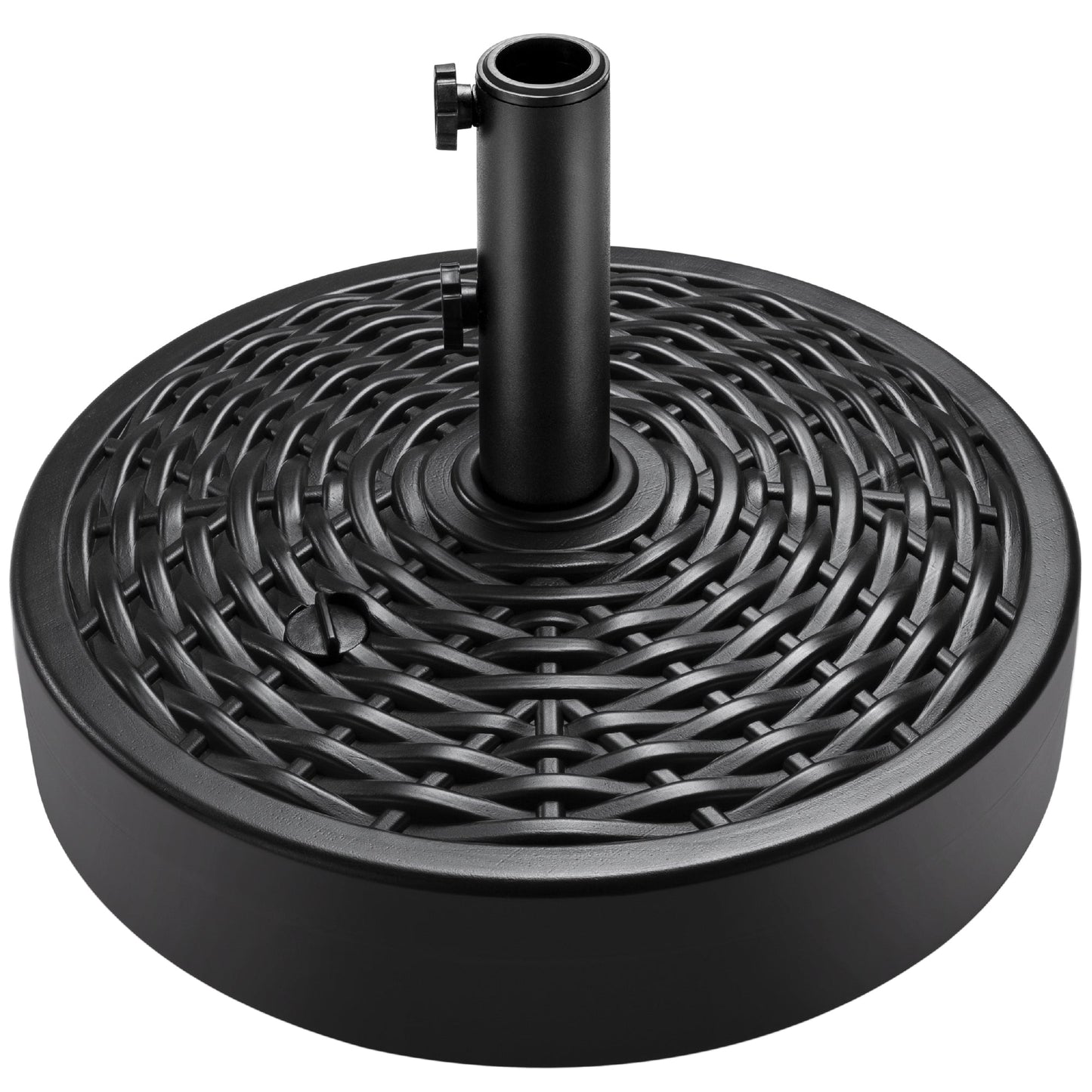 Plastic Patio Umbrella Base Pole Holder Accessory w/ 2 Adjustable Knobs