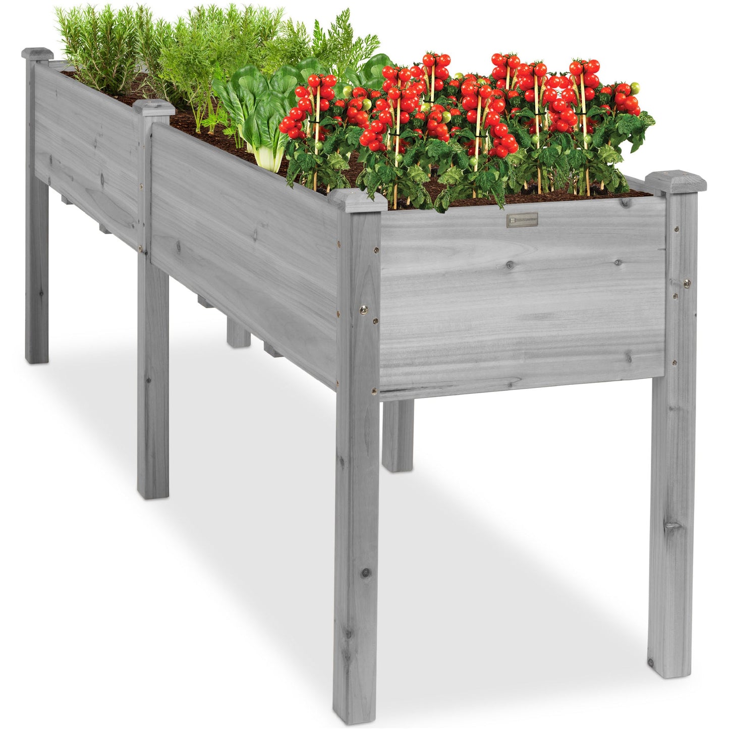 Raised Garden Bed, Elevated Wood Garden Planter Stand - 72x24x30in