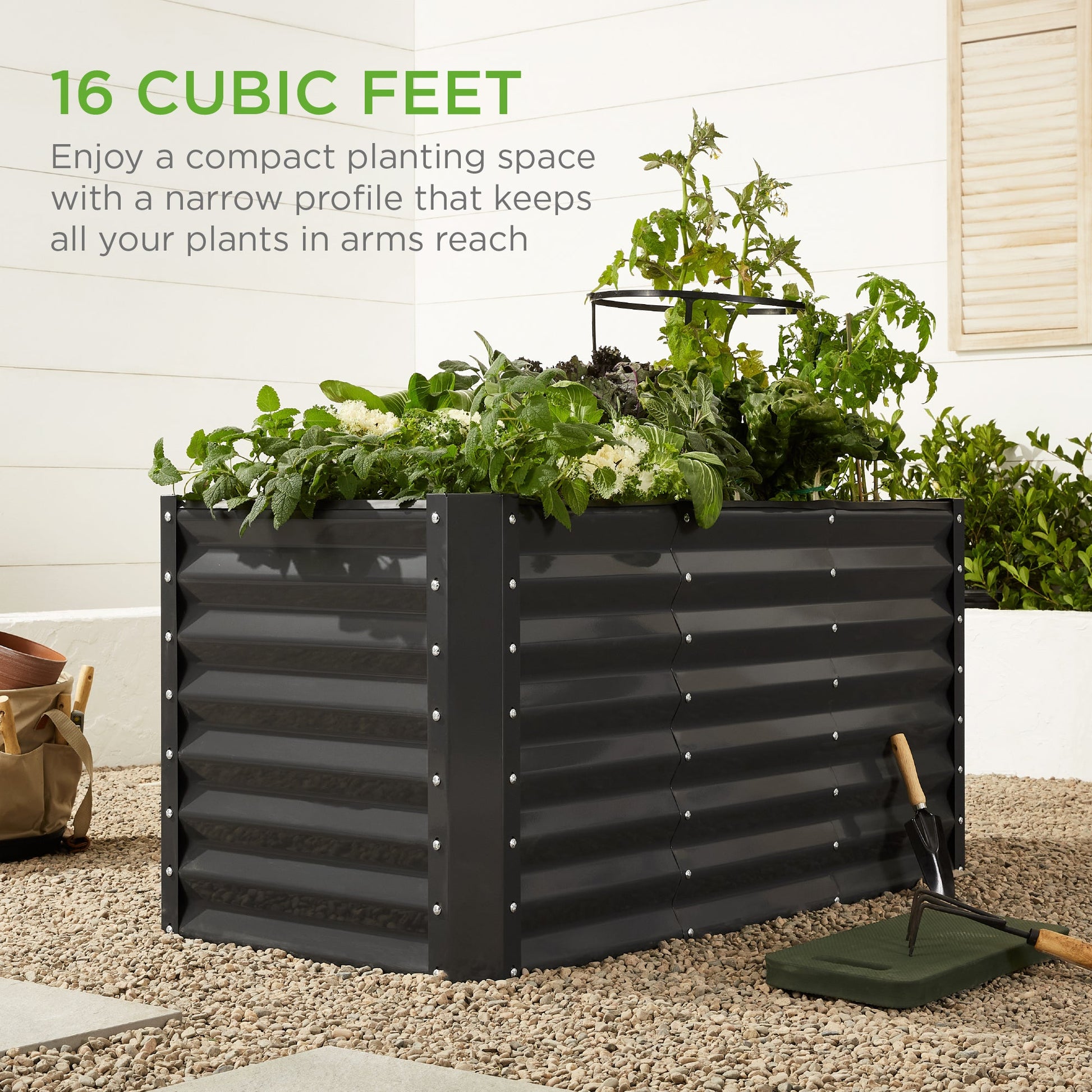 4x2x2FT Outdoor Steel Garden Bed for Vegetables, Flowers & Herbs