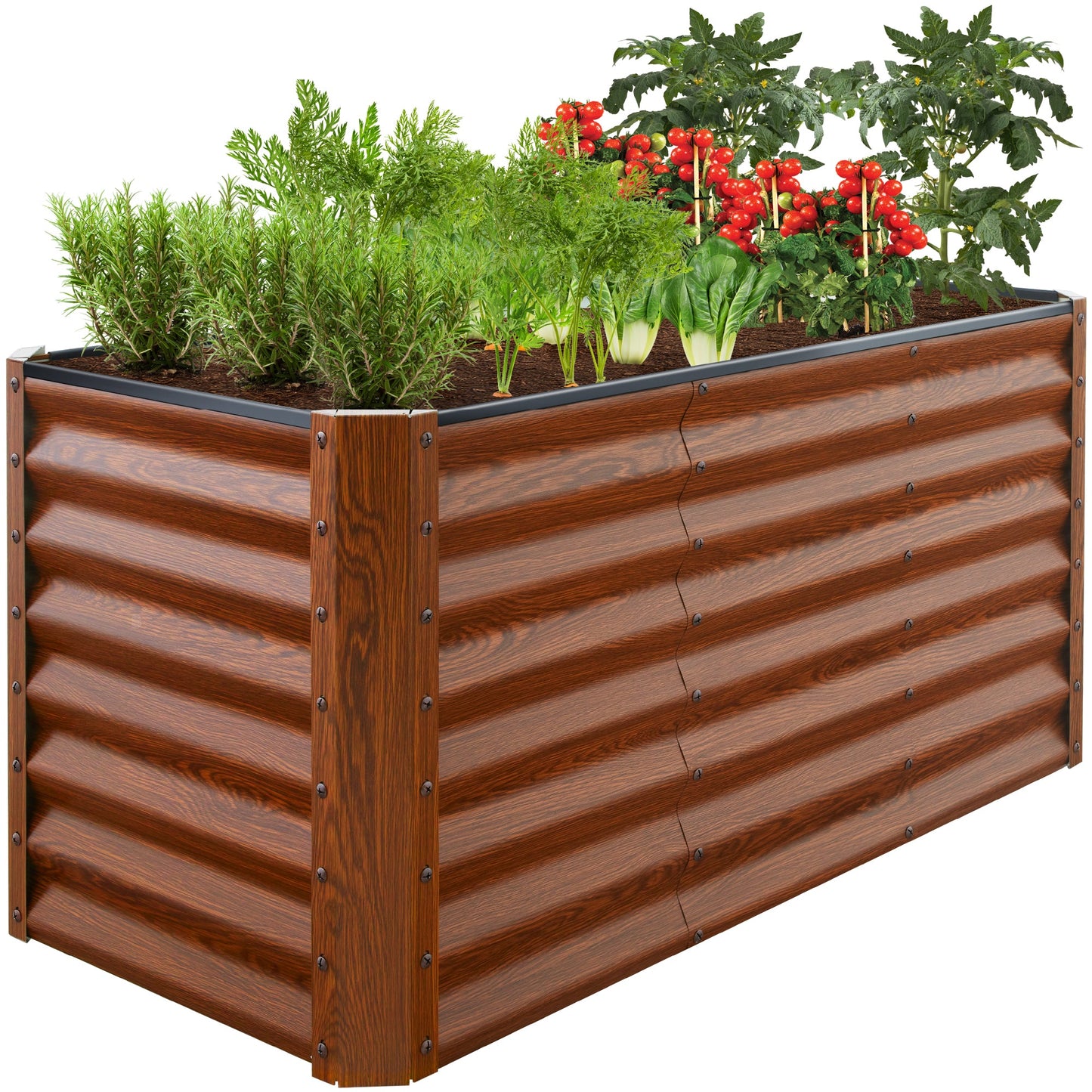 4x2x2FT Outdoor Steel Garden Bed for Vegetables, Flowers & Herbs