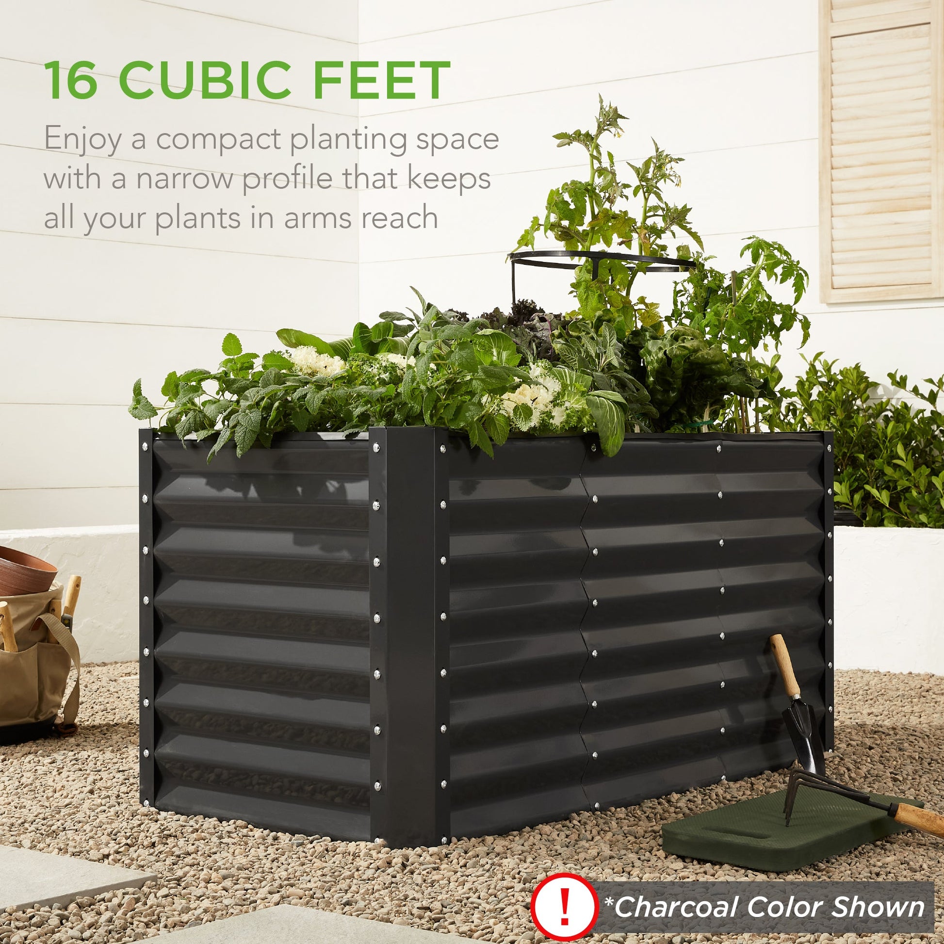4x2x2FT Outdoor Steel Garden Bed for Vegetables, Flowers & Herbs
