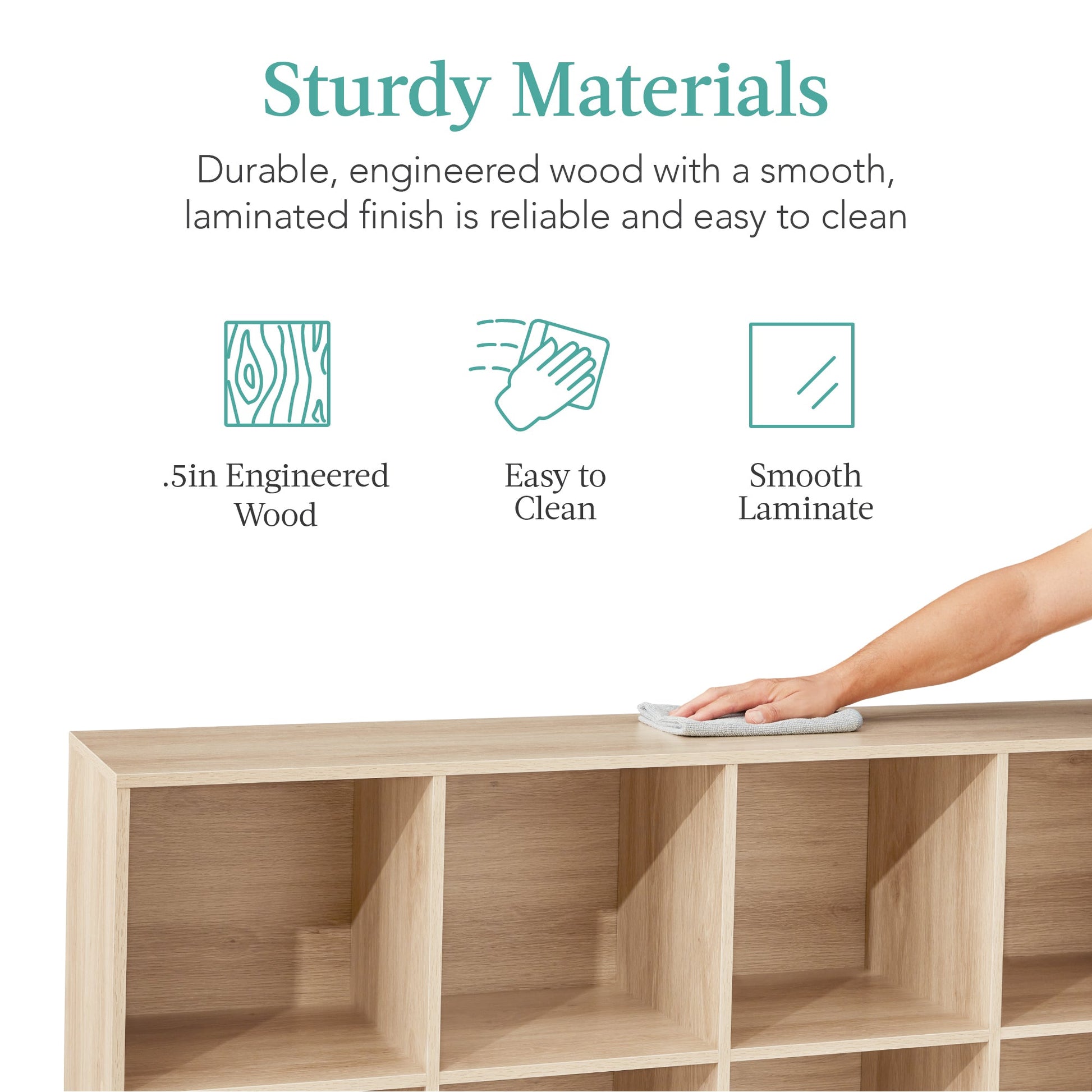8-Cube Bookshelf, 11in Storage Display w/ Removable Panels, Customizable