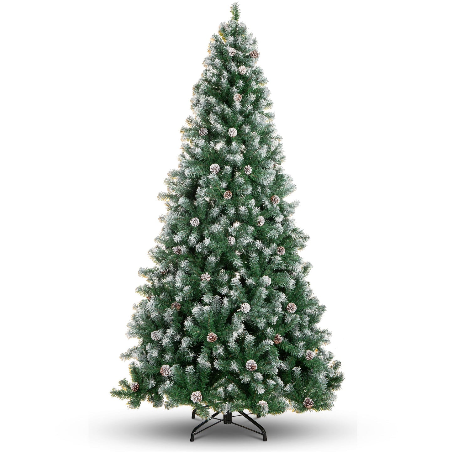 Pre-Decorated Christmas Tree w/ Pinecones, Flocked Branch Tips
