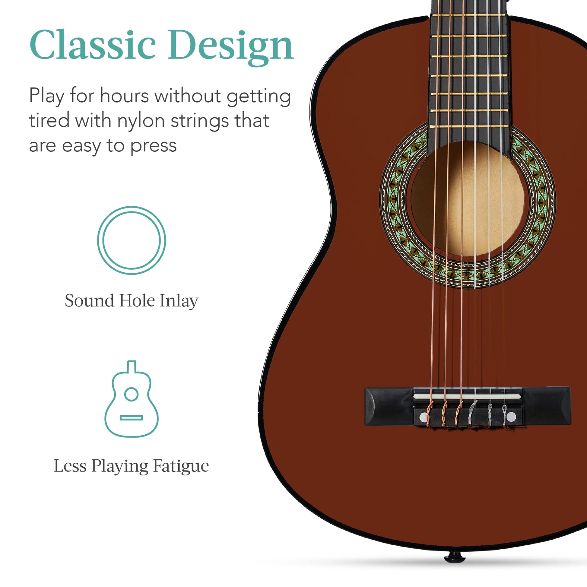 Kids Acoustic Guitar Beginner Starter Kit w/ Carrying Case - 30in