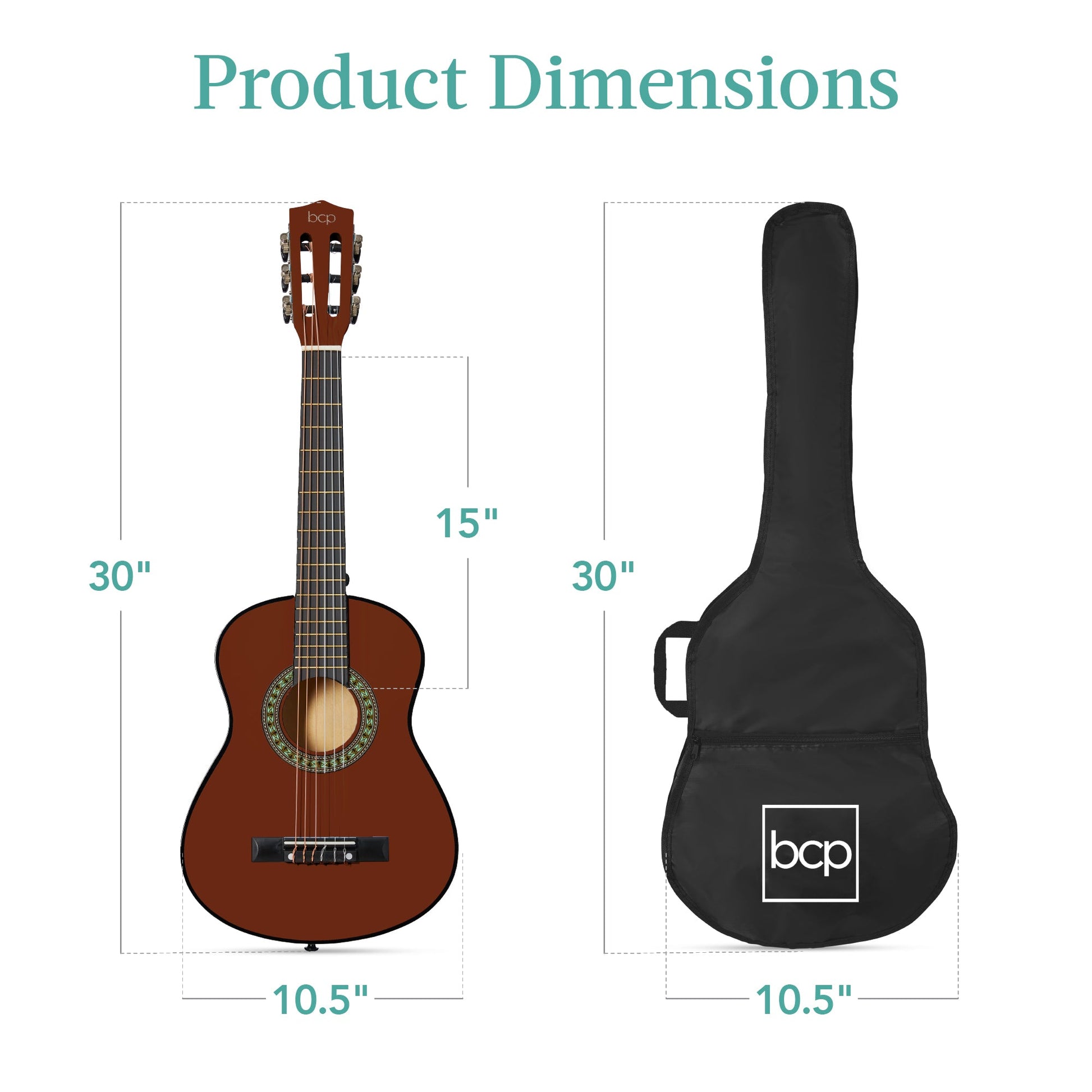 Kids Acoustic Guitar Beginner Starter Kit w/ Carrying Case - 30in